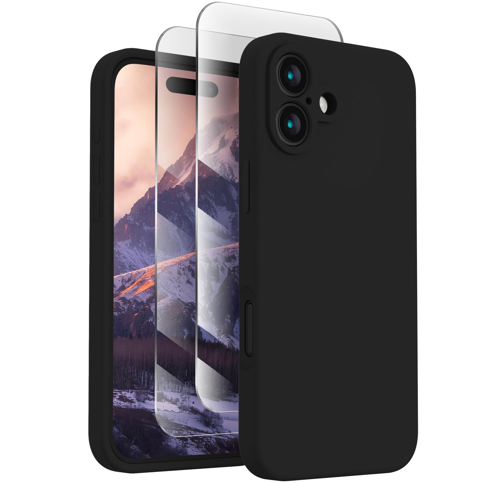 Foto 2 pulgar | Funda De Teléfono Firenova Diseñada Para Iphone 16 De Silicona Negra - Venta Internacional.