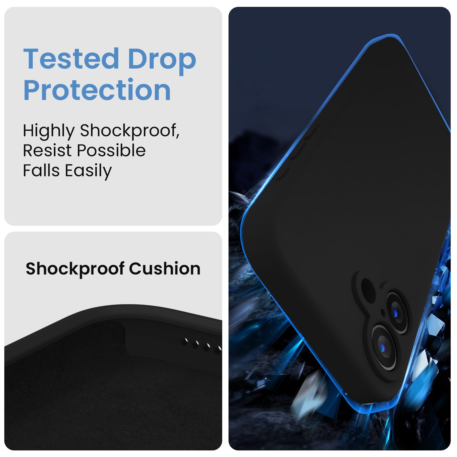 Foto 5 pulgar | Funda De Teléfono Firenova Diseñada Para Iphone 16 De Silicona Negra - Venta Internacional.