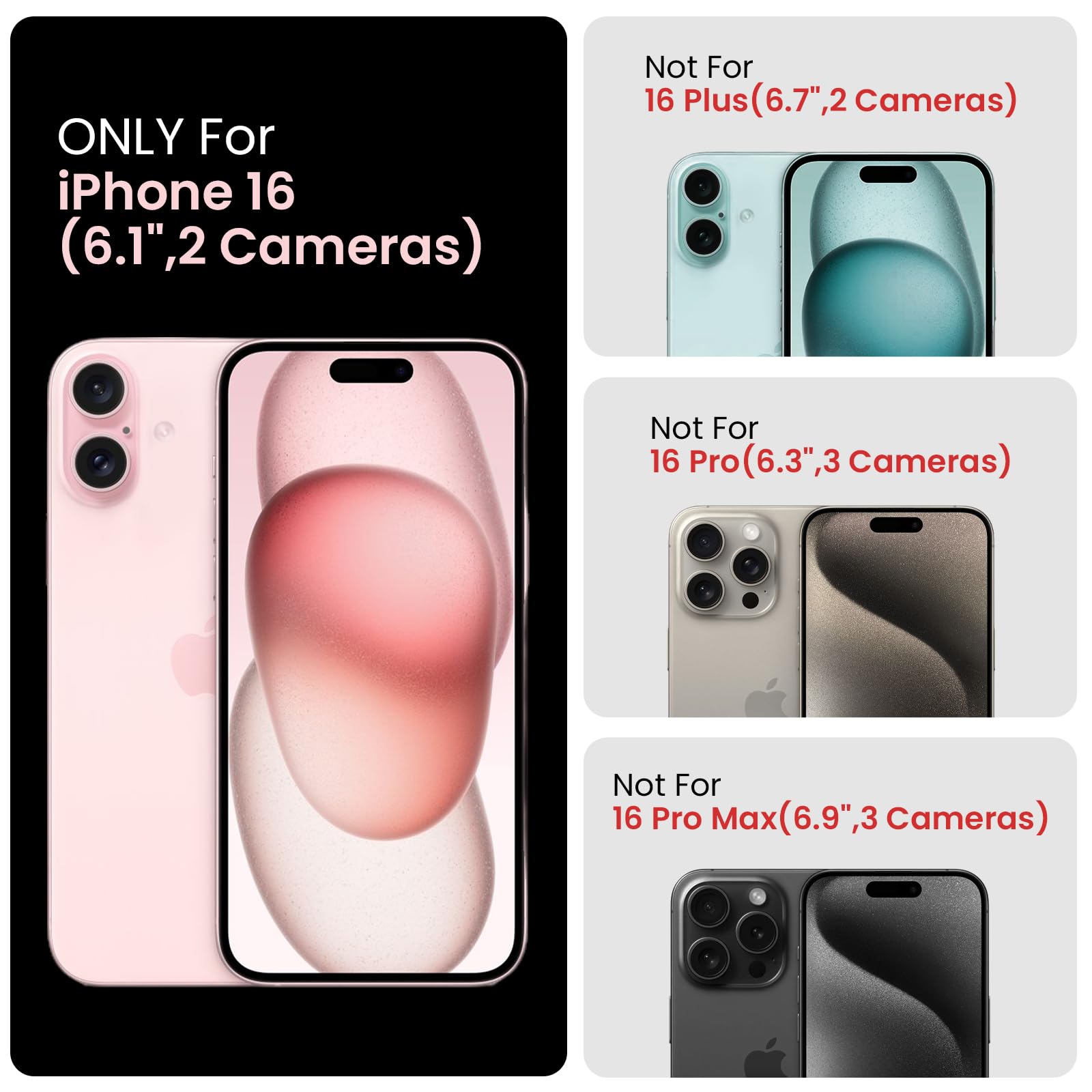 Foto 7 pulgar | Funda De Teléfono Firenova Diseñada Para Iphone 16 De Silicona Negra - Venta Internacional.