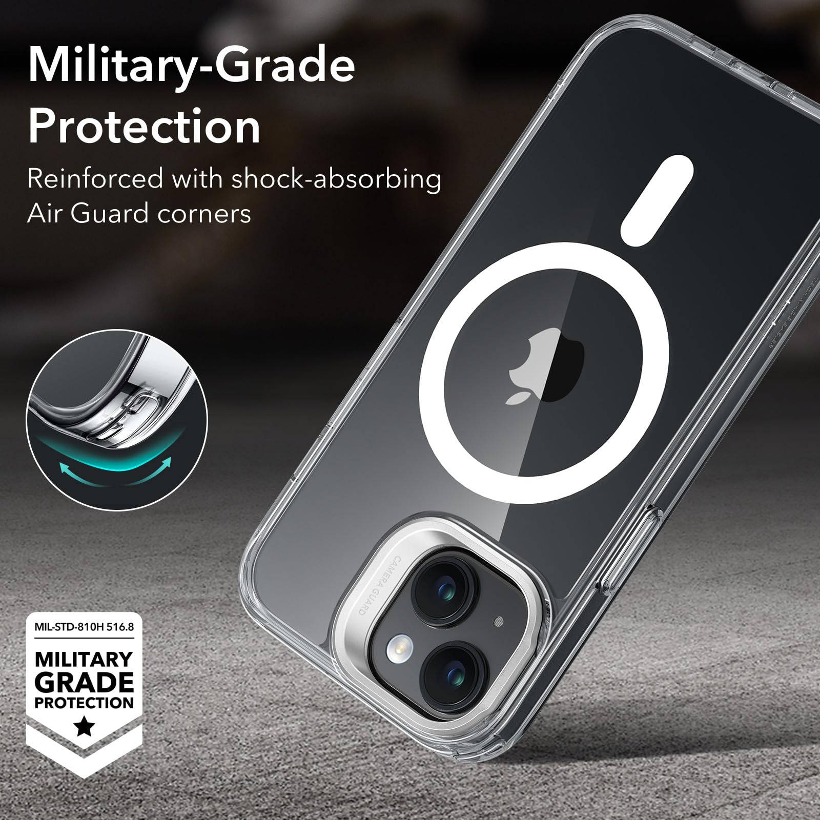 Foto 7 | Funda De Teléfono Esr Para Iphone 15 Con Magsafe De Grado Militar Transparente - Venta Internacional.