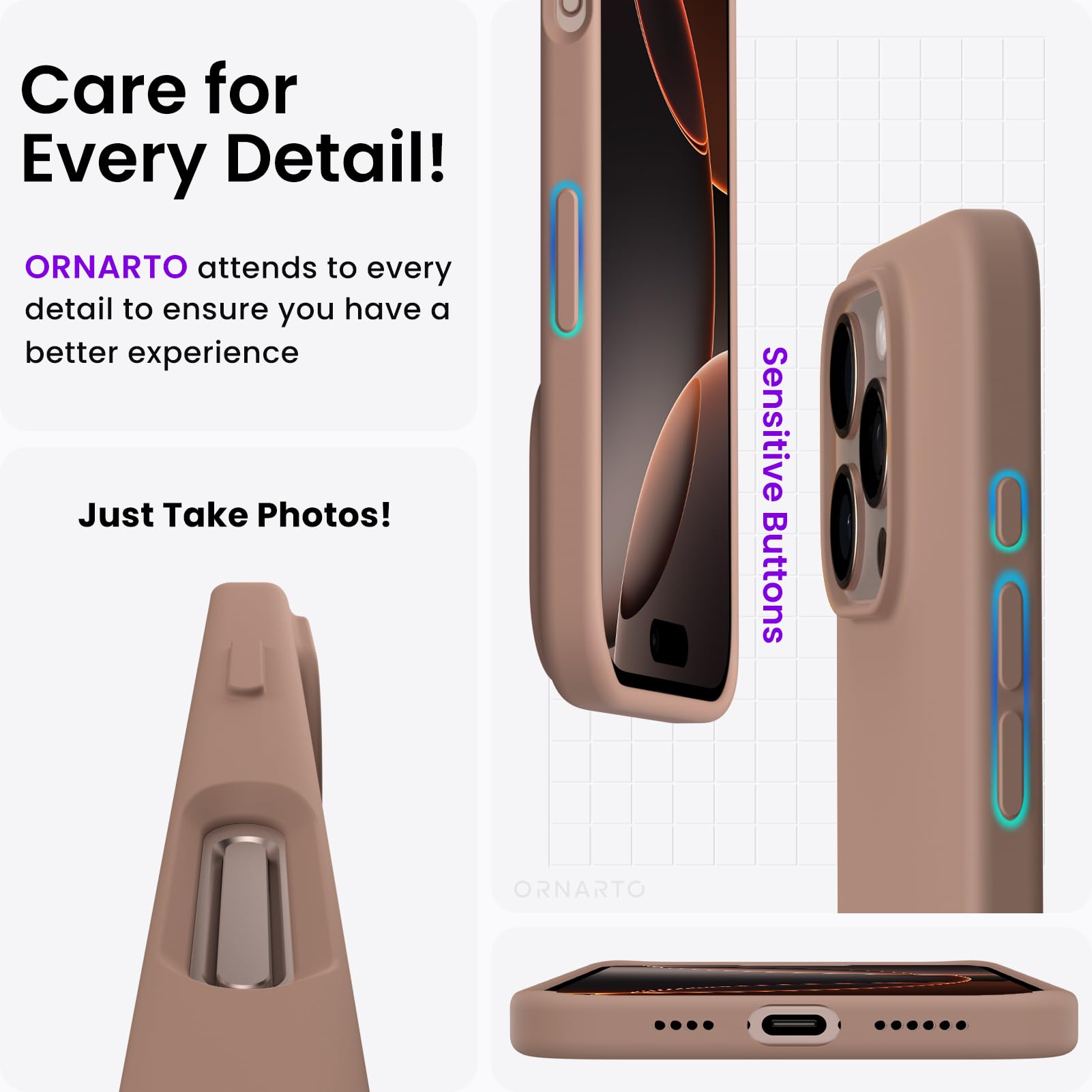 Foto 6 pulgar | Funda De Teléfono Ornarto Compatible Con Iphone 16 Pro Max De 6.9'' - Venta Internacional.
