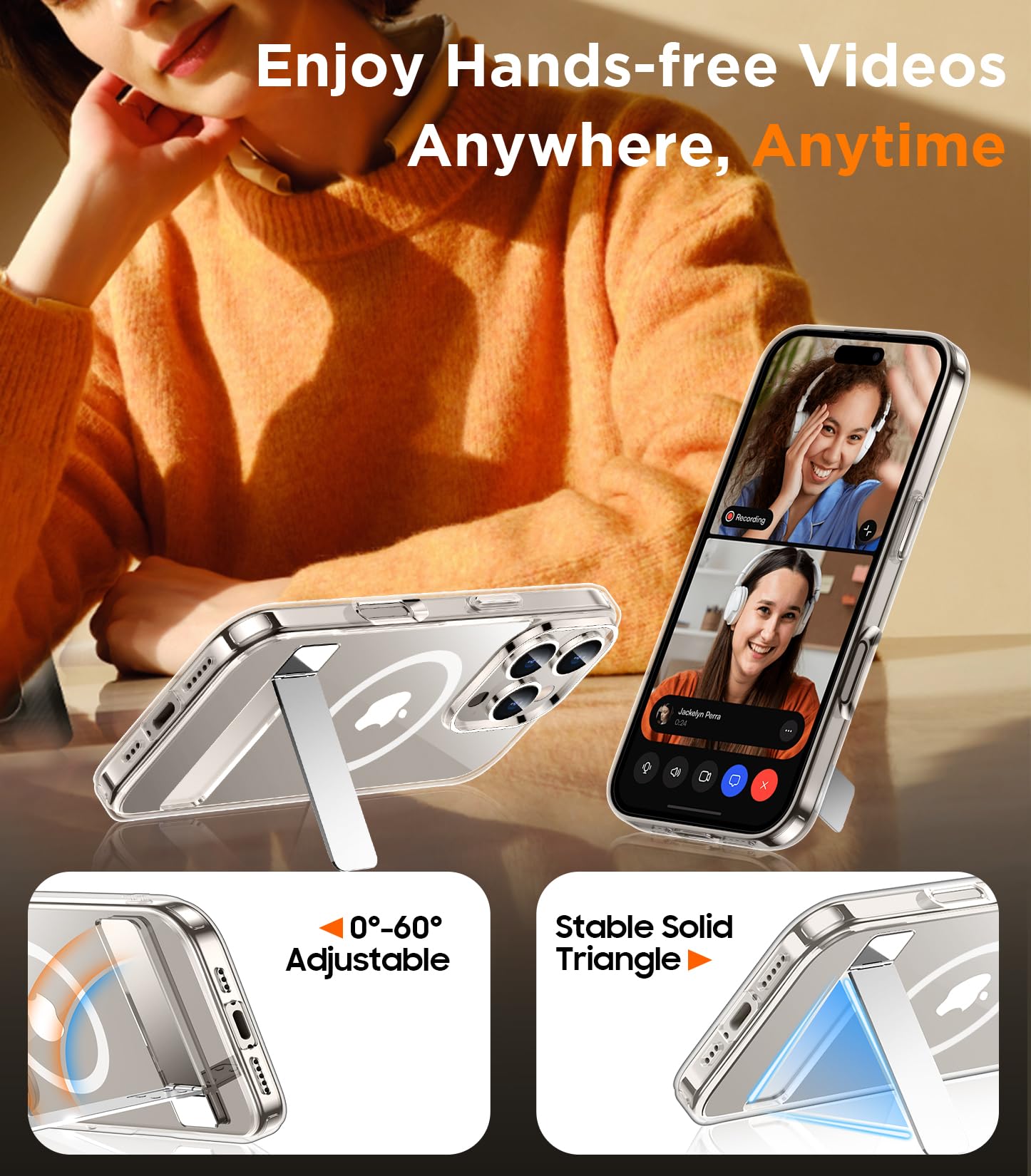 Foto 6 pulgar | Funda De Teléfono Temdan Magnetic Compatible Con Iphone 16 Pro - Venta Internacional.