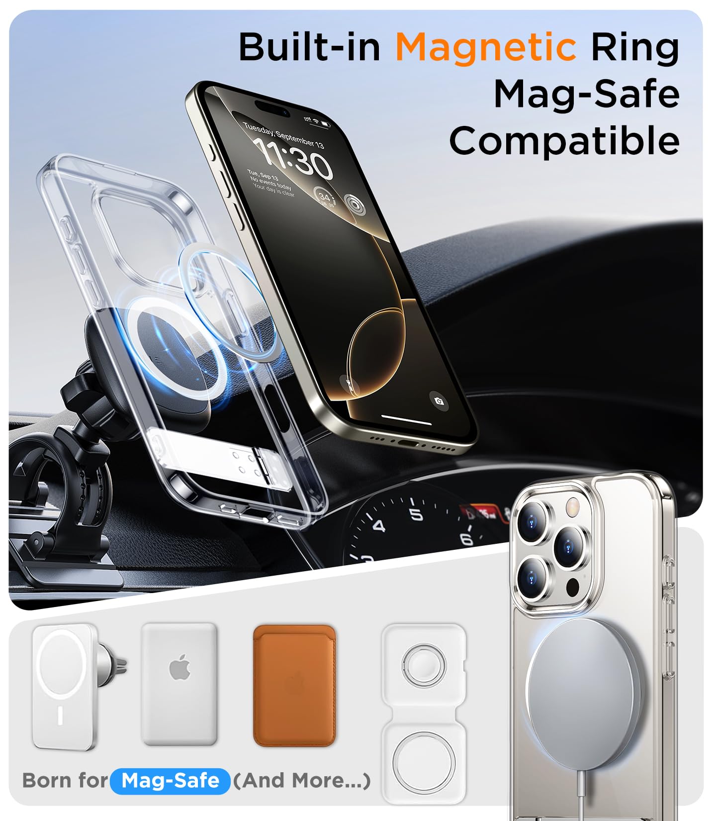 Foto 7 pulgar | Funda De Teléfono Temdan Magnetic Compatible Con Iphone 16 Pro - Venta Internacional.