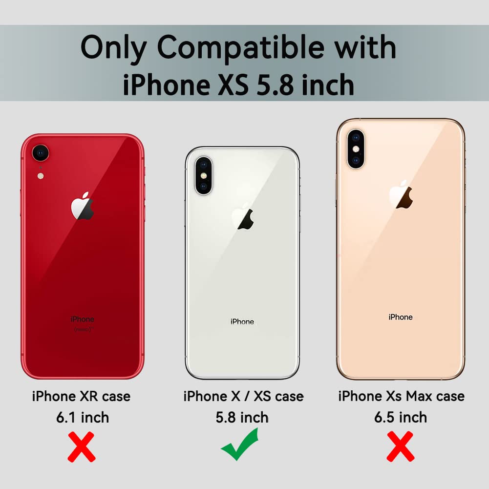Foto 3 pulgar | Funda De Teléfono Coolqo Compatible Para Iphone X/xs Con 2 Cristales - Venta Internacional.