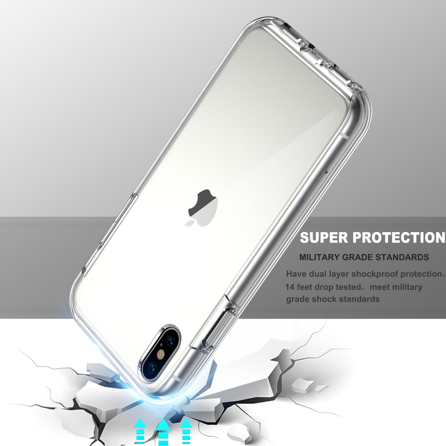 Foto 5 | Funda De Teléfono Coolqo Compatible Para Iphone X/xs Con 2 Cristales - Venta Internacional.