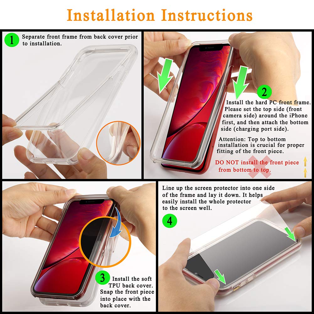 Foto 8 pulgar | Funda De Teléfono Coolqo Compatible Para Iphone X/xs Con 2 Cristales - Venta Internacional.