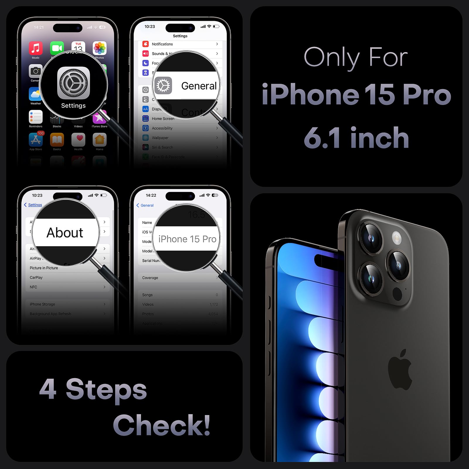 Foto 3 pulgar | Funda Magnética Tocol 3 En 1 Para Iphone 15 Pro Con Caída De 4 M, Negra - Venta Internacional.