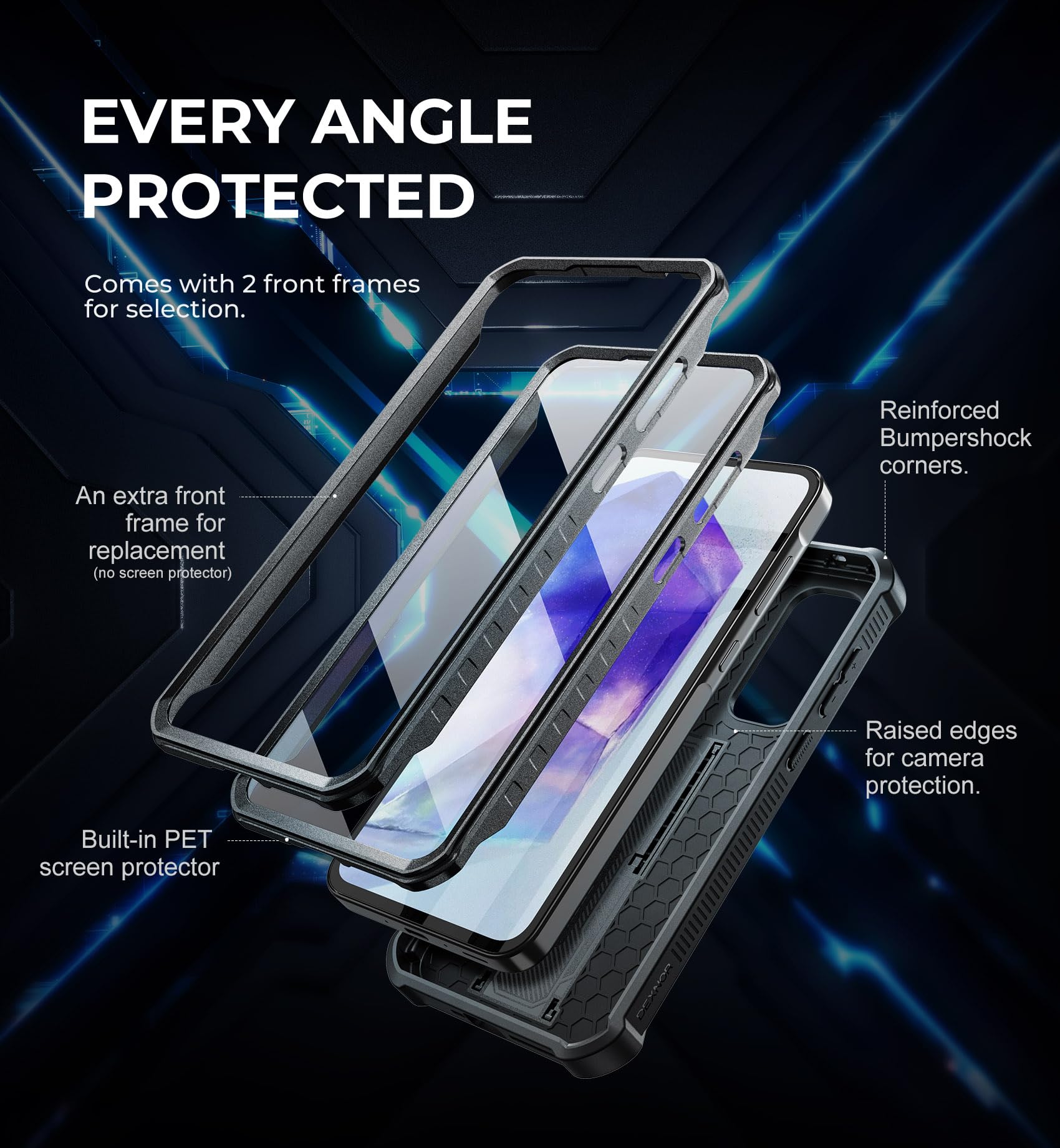 Foto 6 pulgar | Funda De Teléfono Dexnor Para Samsung Galaxy A35 5g Con Protector De Pantalla - Venta Internacional.