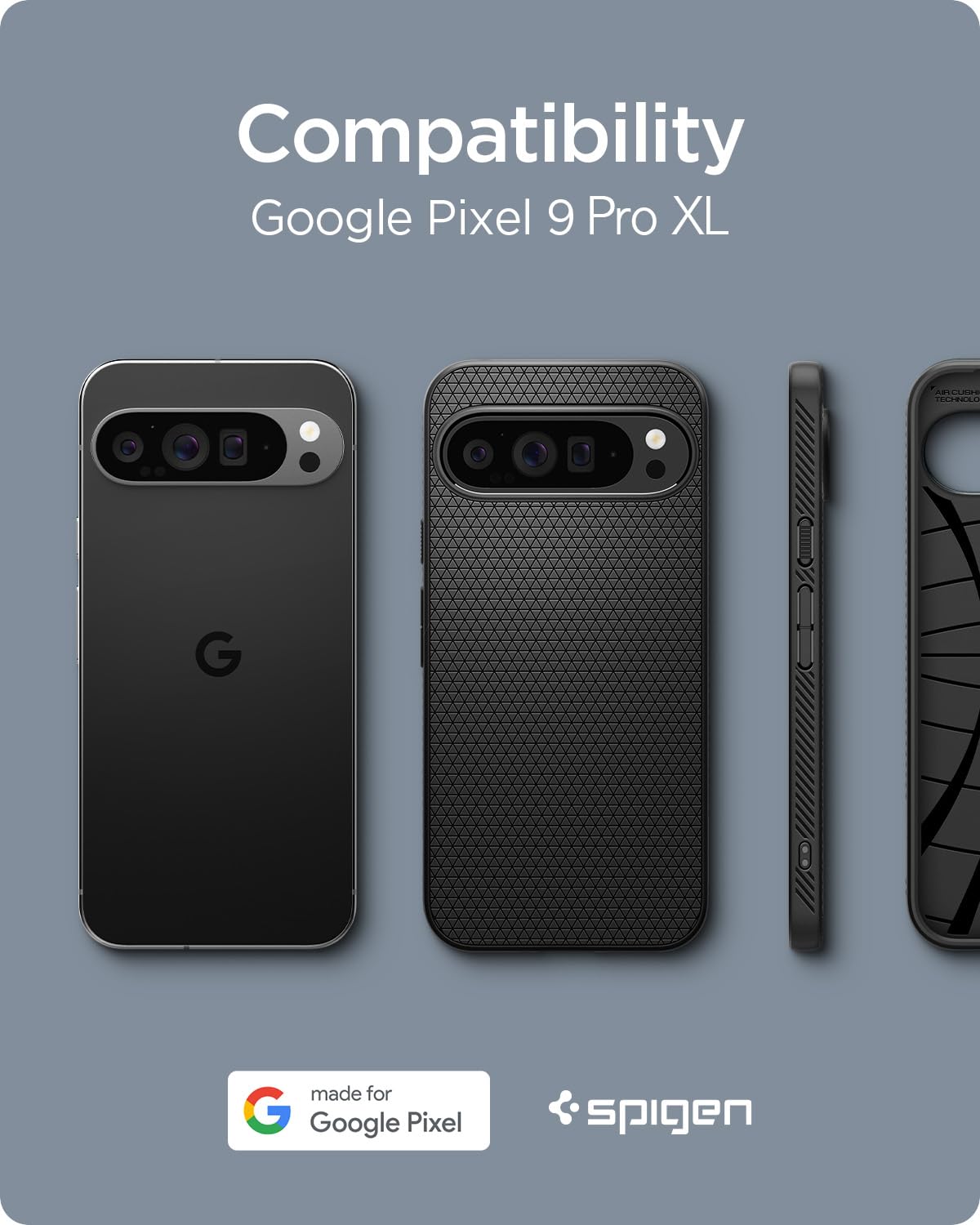 Foto 3 pulgar | Funda Spigen Liquid Air Para Pixel 9 Pro Xl (2024), Color Negro - Venta Internacional.