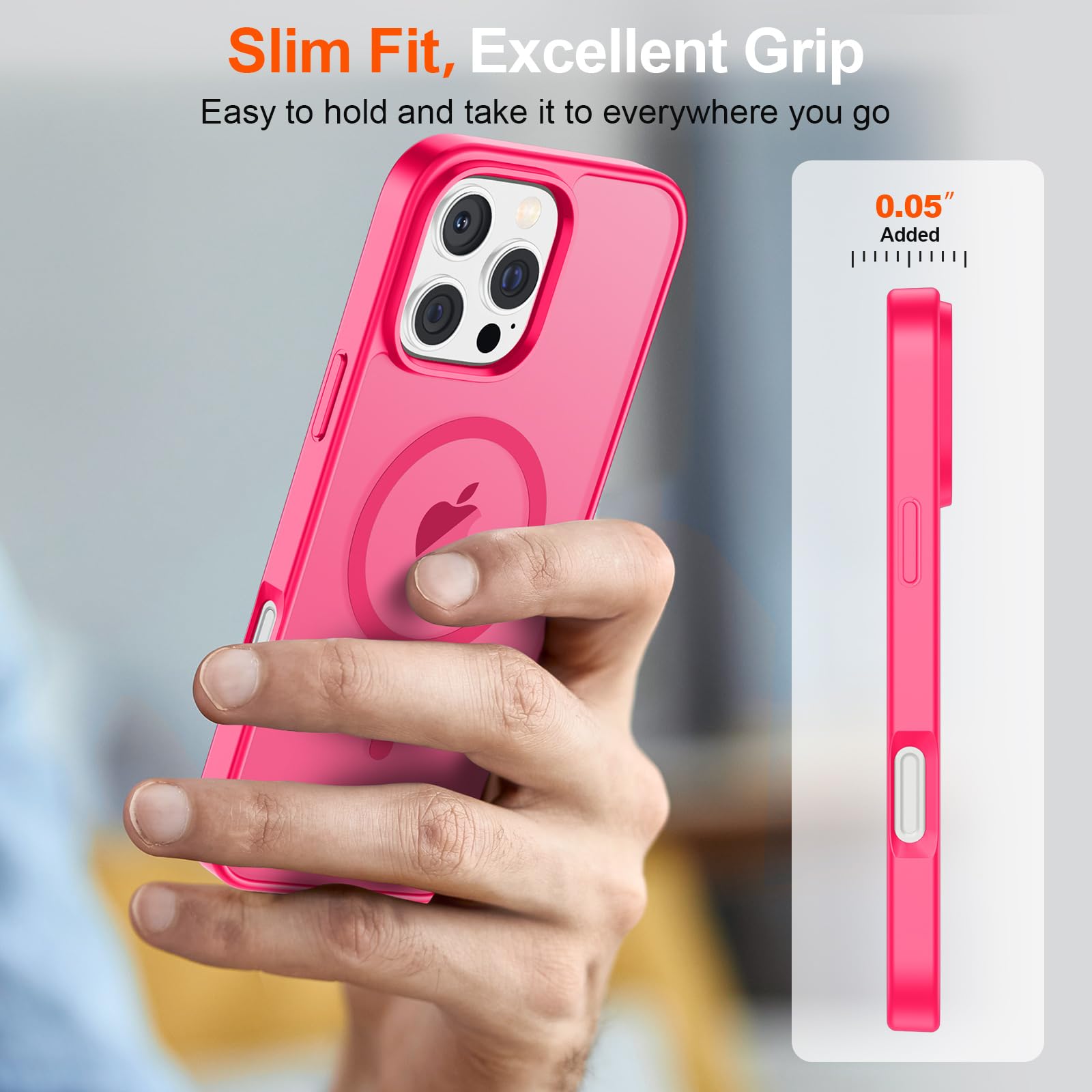 Foto 8 pulgar | Funda Magnética Supfine Para Iphone 16 Pro, Color Rosa Intenso - Venta Internacional.
