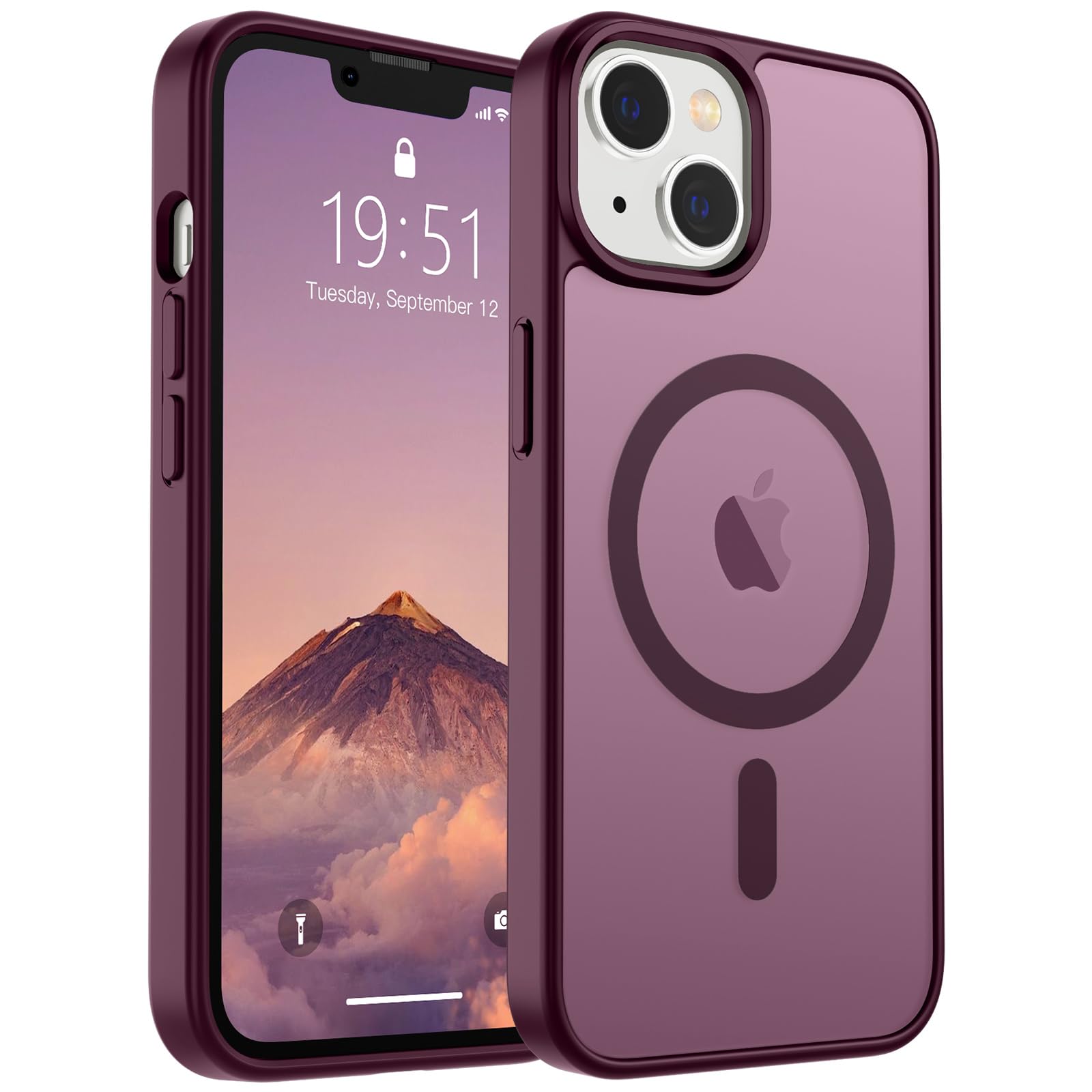 Foto 2 pulgar | Funda Magnética Supfine Para Iphone 14/13, Color Rojo Vino - Venta Internacional.