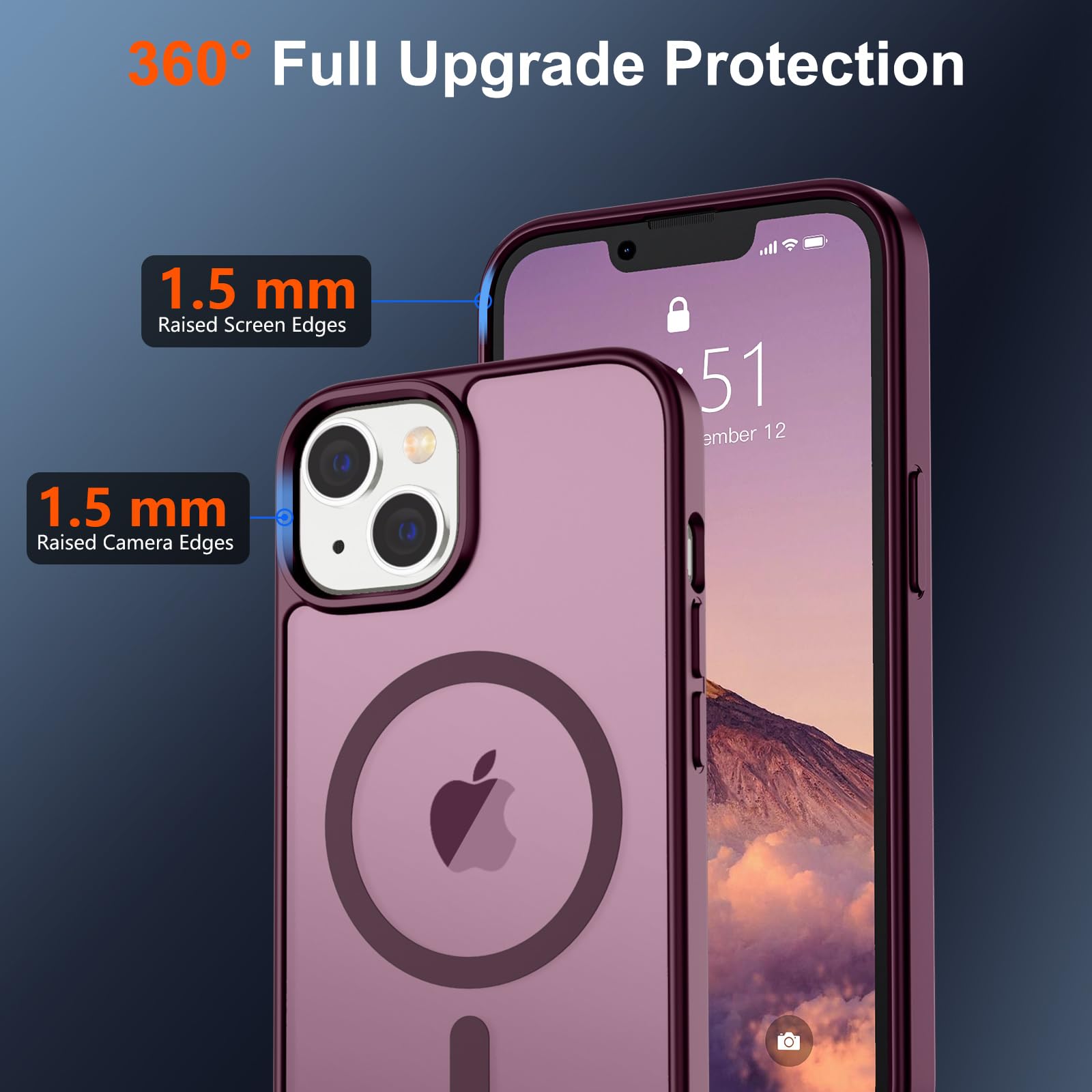 Foto 5 pulgar | Funda Magnética Supfine Para Iphone 14/13, Color Rojo Vino - Venta Internacional.