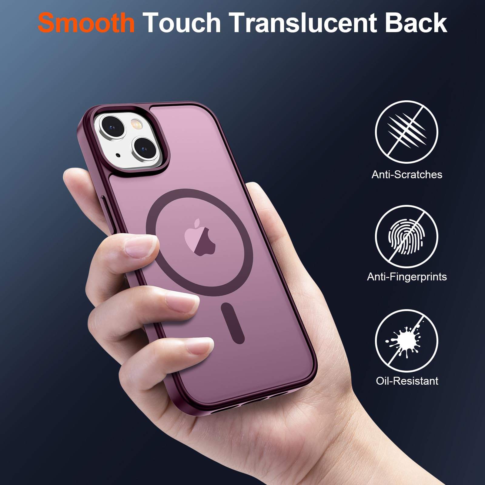 Foto 7 pulgar | Funda Magnética Supfine Para Iphone 14/13, Color Rojo Vino - Venta Internacional.