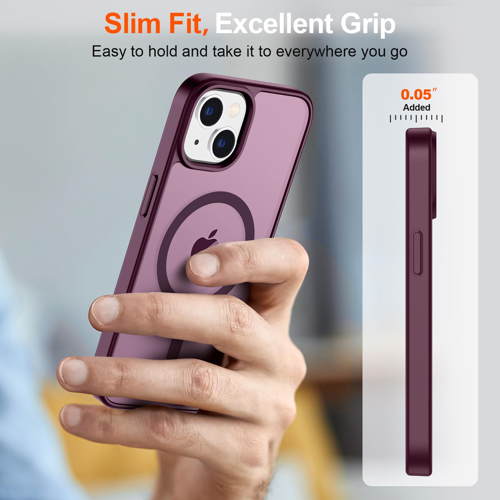 Foto 8 pulgar | Funda Magnética Supfine Para Iphone 14/13, Color Rojo Vino - Venta Internacional.