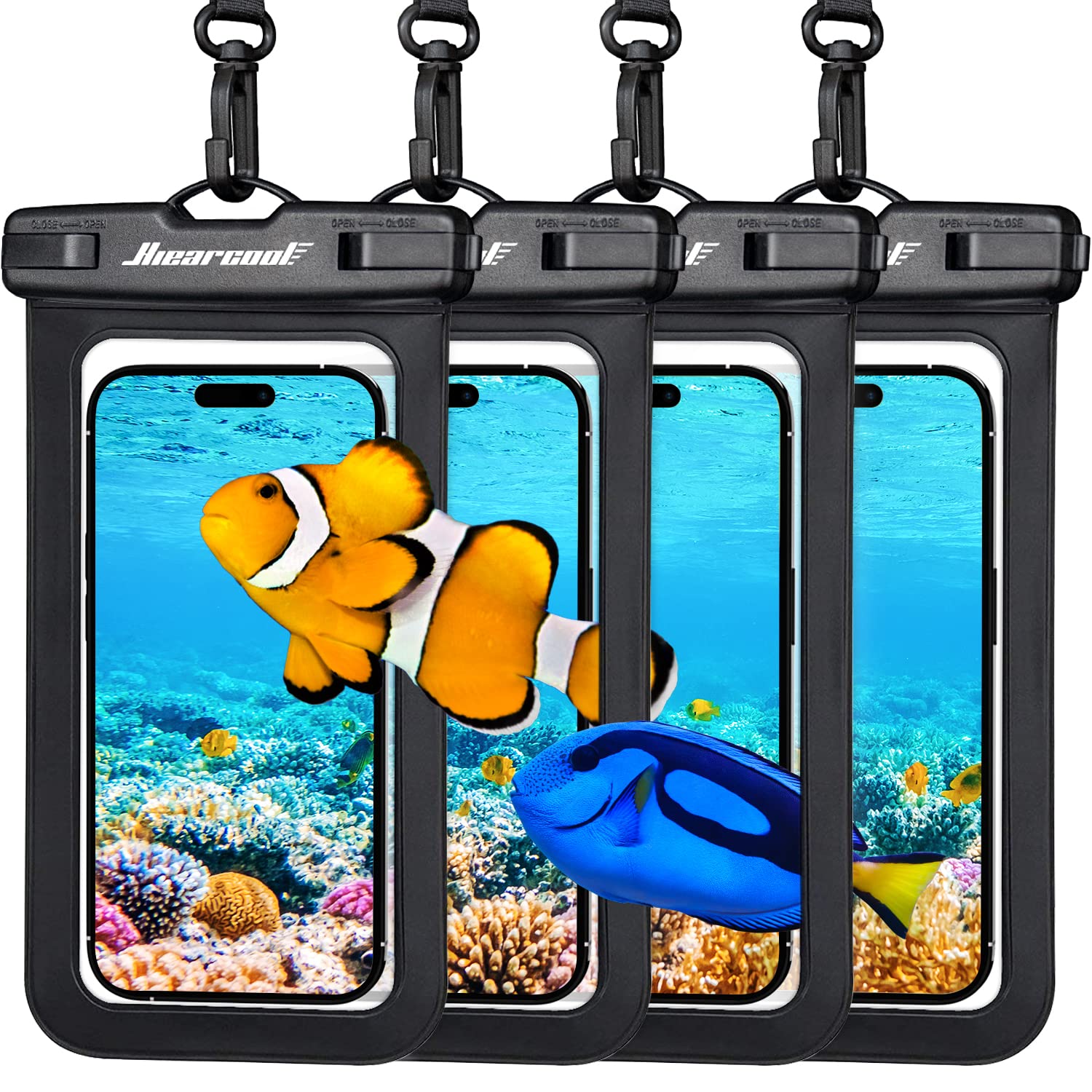 Foto 2 pulgar | Funda Impermeable Hiearcool para iPhone 4 Piezas Negras - Venta Internacional