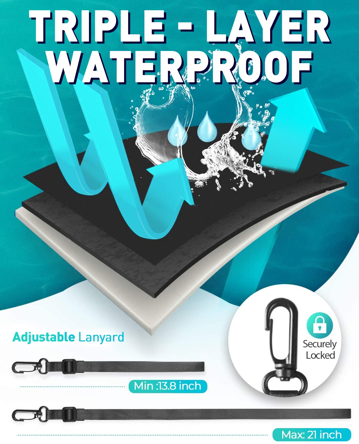 Foto 3 | Funda Impermeable Hiearcool para iPhone 4 Piezas Negras - Venta Internacional
