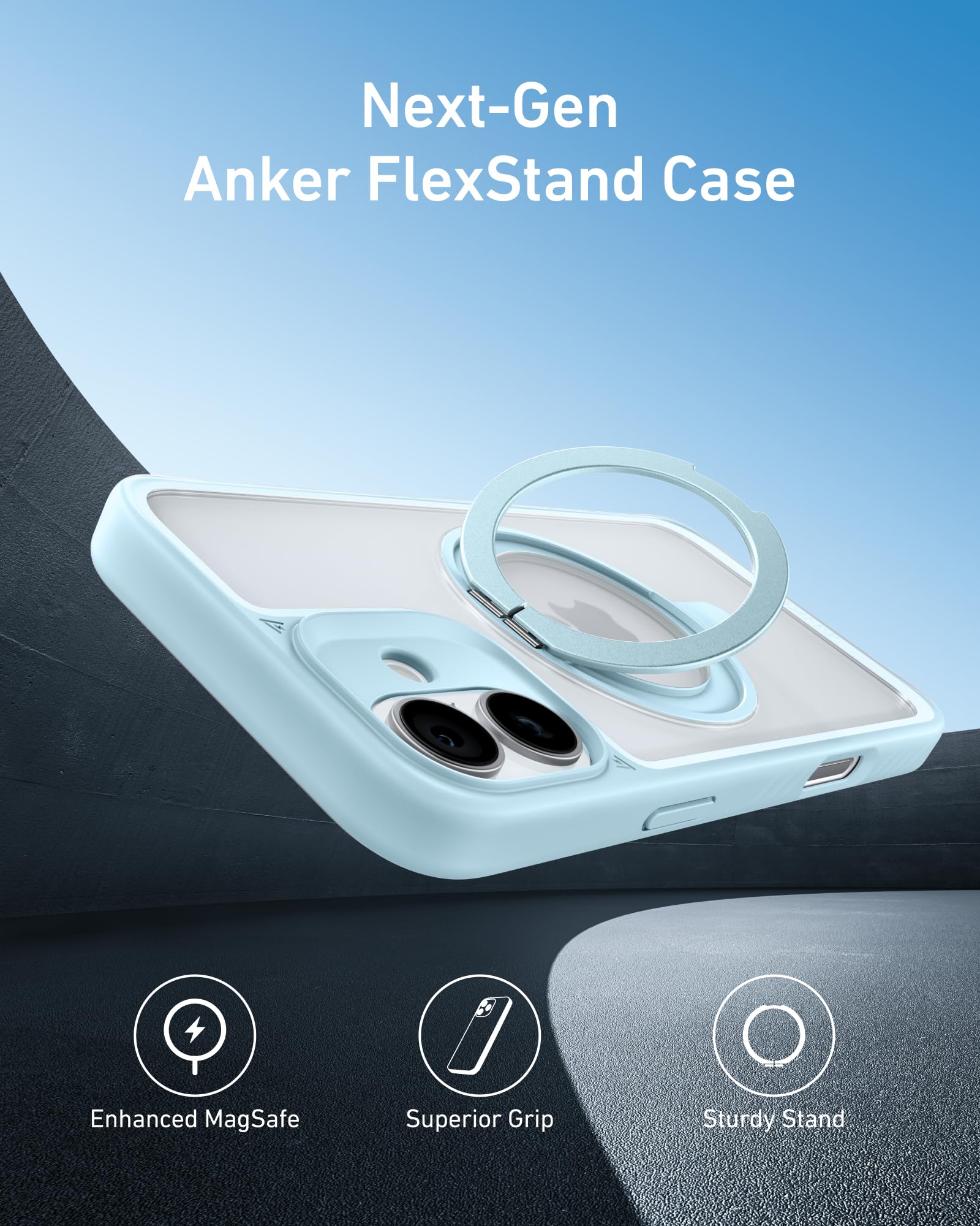 Foto 3 pulgar | Funda De Teléfono Anker Ultra Magnetic Con Soporte Anular De 360° Para Iphone 16 - Venta Internacional.