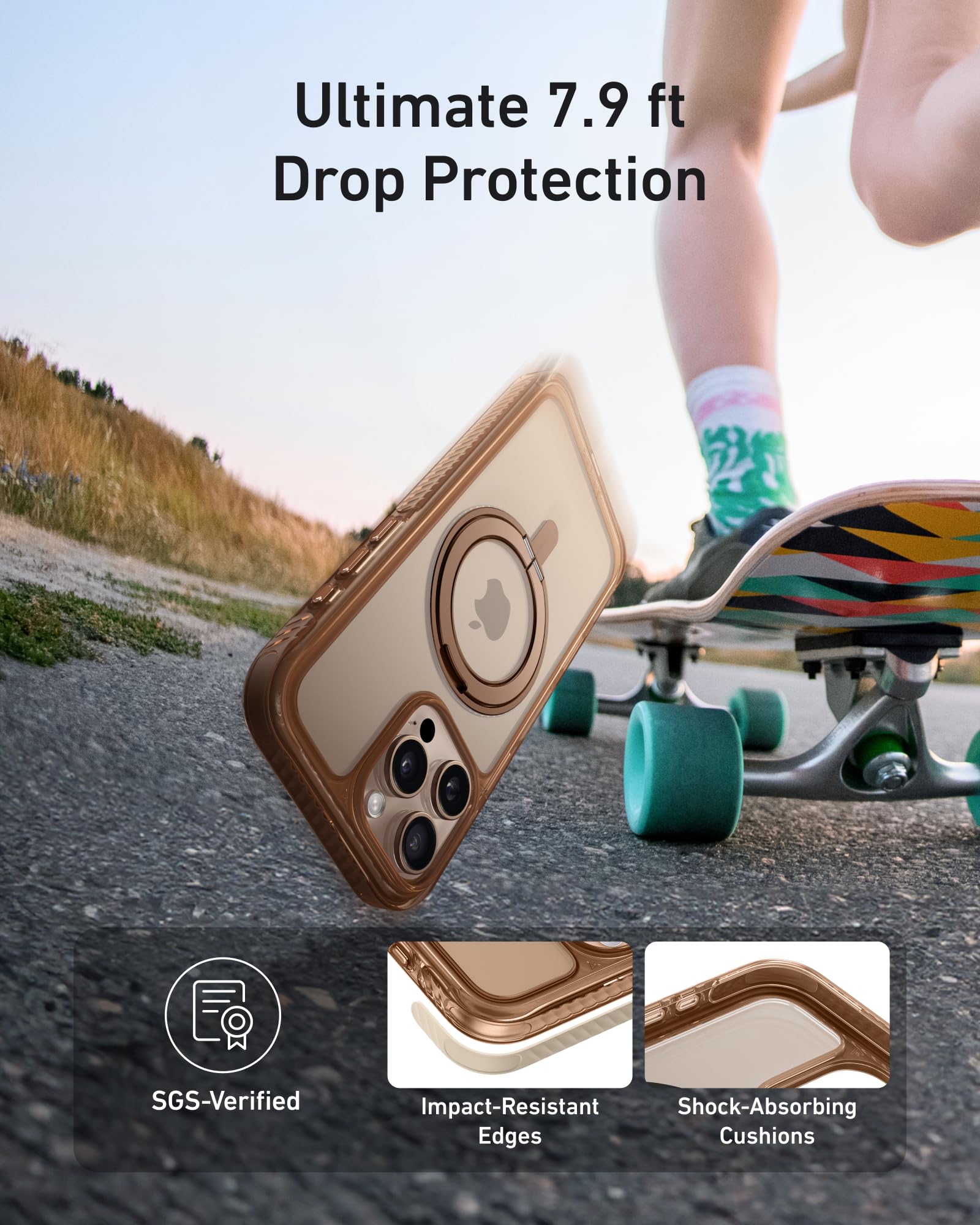 Foto 5 pulgar | Funda Anker Ultra Magnetic Con Soporte Anular De 360° Para Iphone 16 Pro - Venta Internacional.