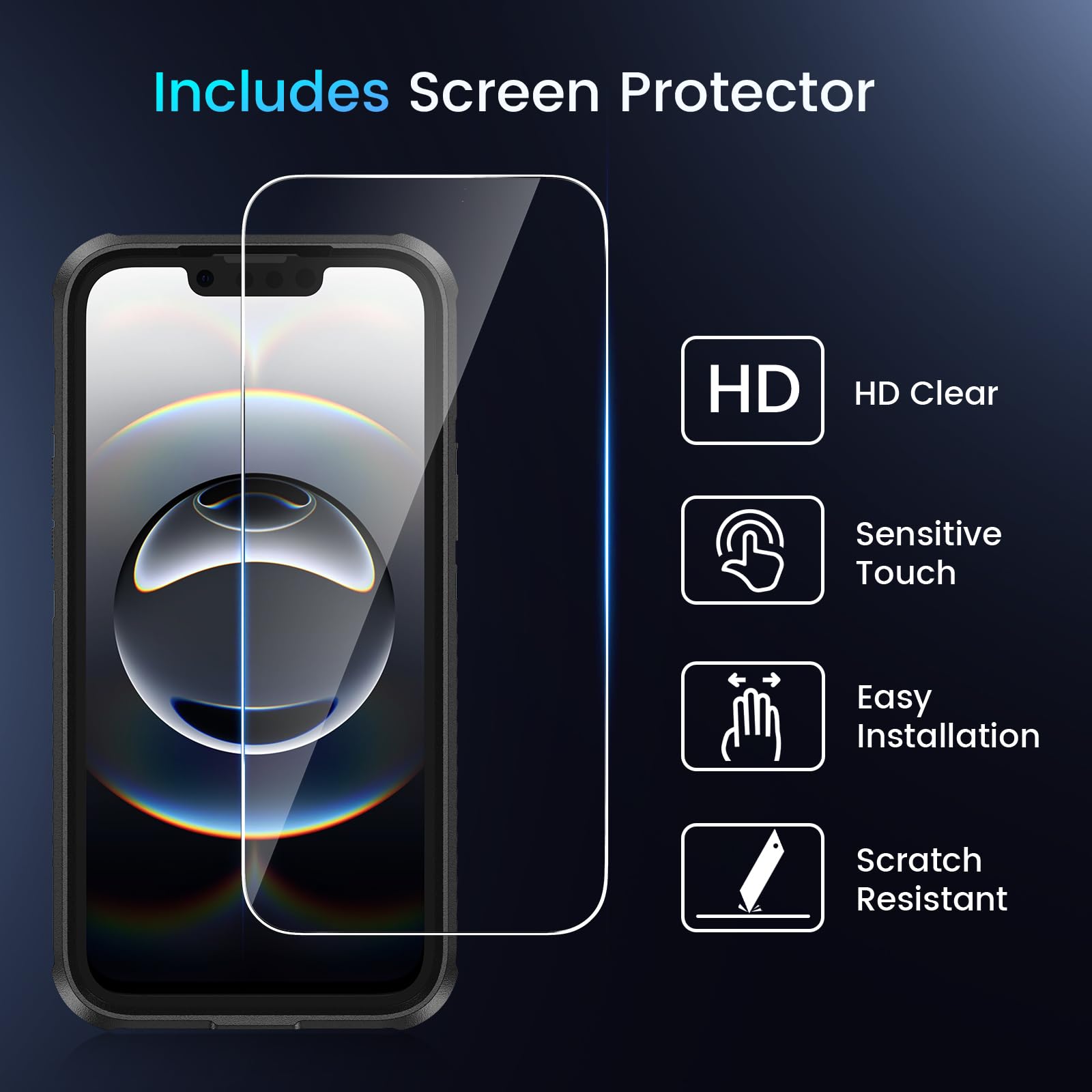 Foto 4 pulgar | Funda De Teléfono Caka Para Iphone 16e Con Soporte Y Protector De Pantalla - Venta Internacional.