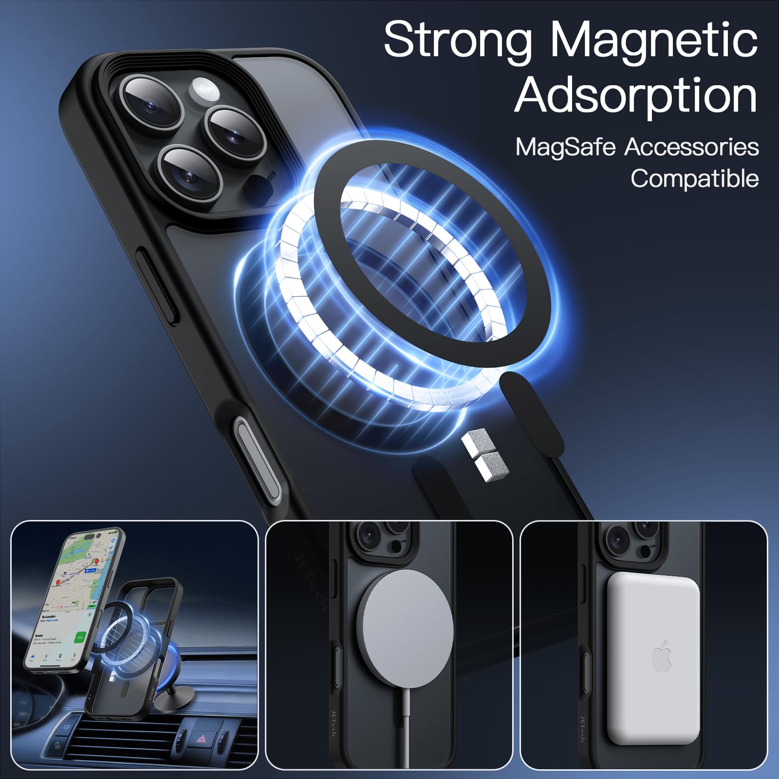 Foto 4 pulgar | Funda Jetech Magnetic Para Iphone 16 Pro Max 6.9'' Negra - Venta Internacional.