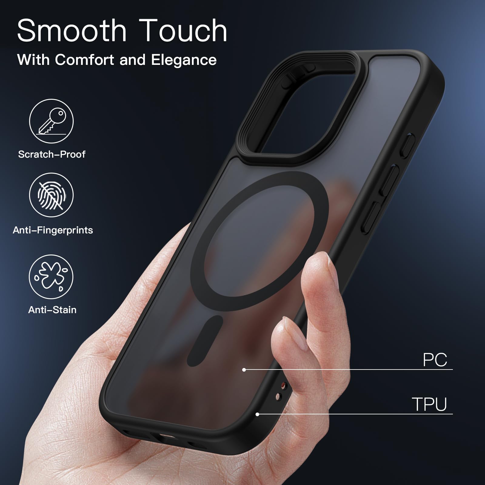 Foto 6 pulgar | Funda Jetech Magnetic Para Iphone 16 Pro Max 6.9'' Negra - Venta Internacional.
