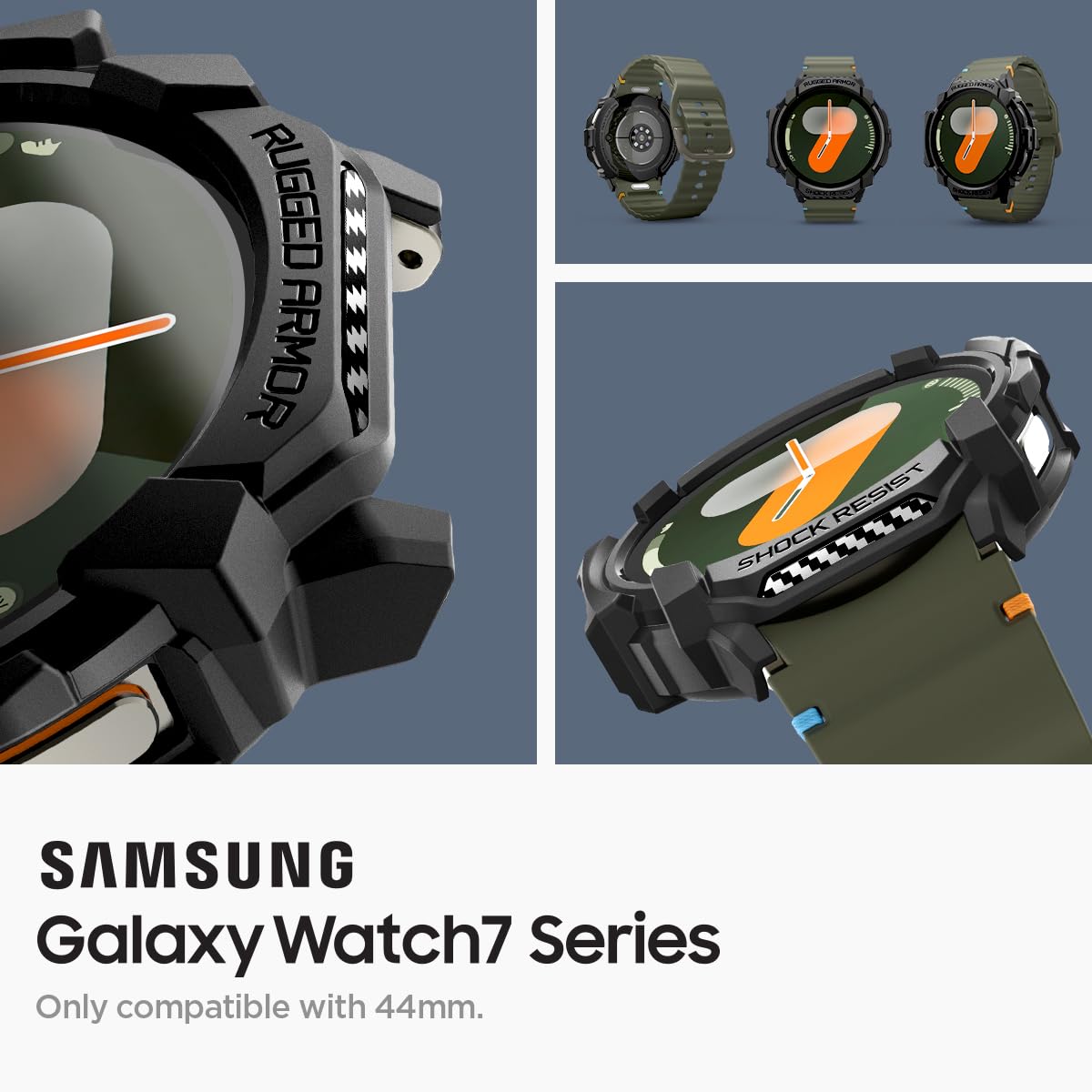 Foto 4 pulgar | Funda Spigen Rugged Armor Para Samsung Galaxy Watch 7 De 44 Mm - Venta Internacional.