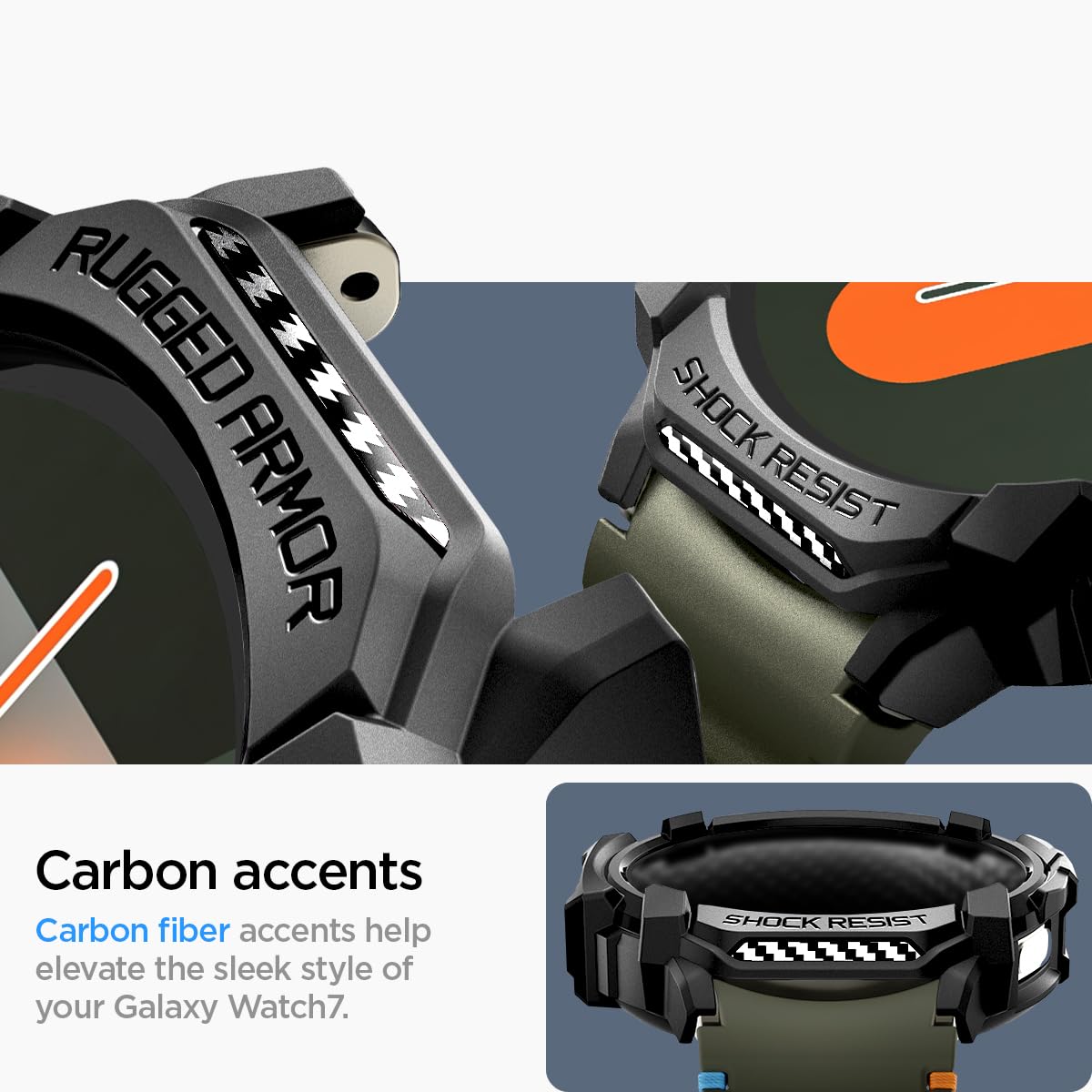 Foto 8 pulgar | Funda Spigen Rugged Armor Para Samsung Galaxy Watch 7 De 44 Mm - Venta Internacional.