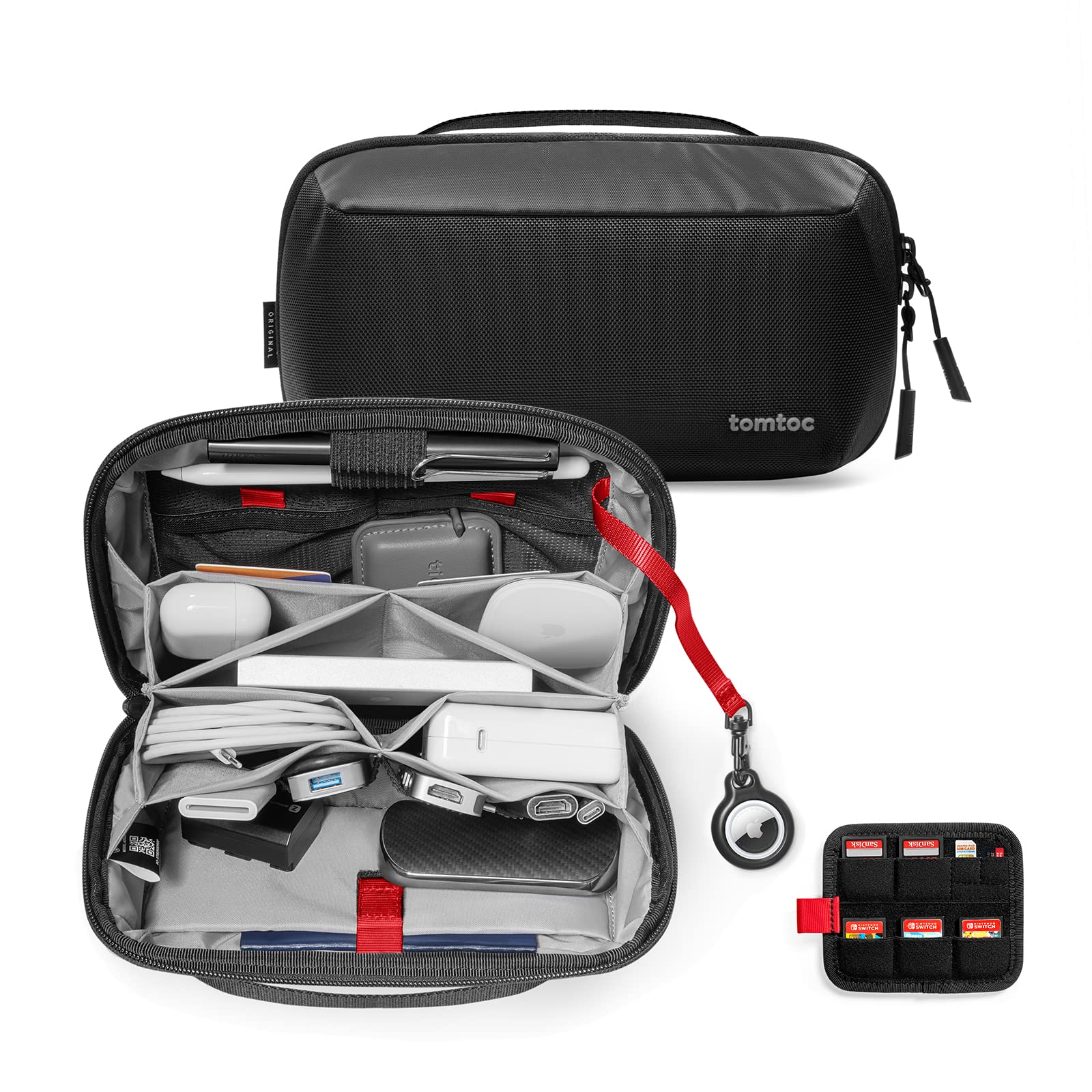 Organizador Electrónico, Accesorio, Bolsa Tecnológica, Tomtoc, Color Negro - Venta Internacional.