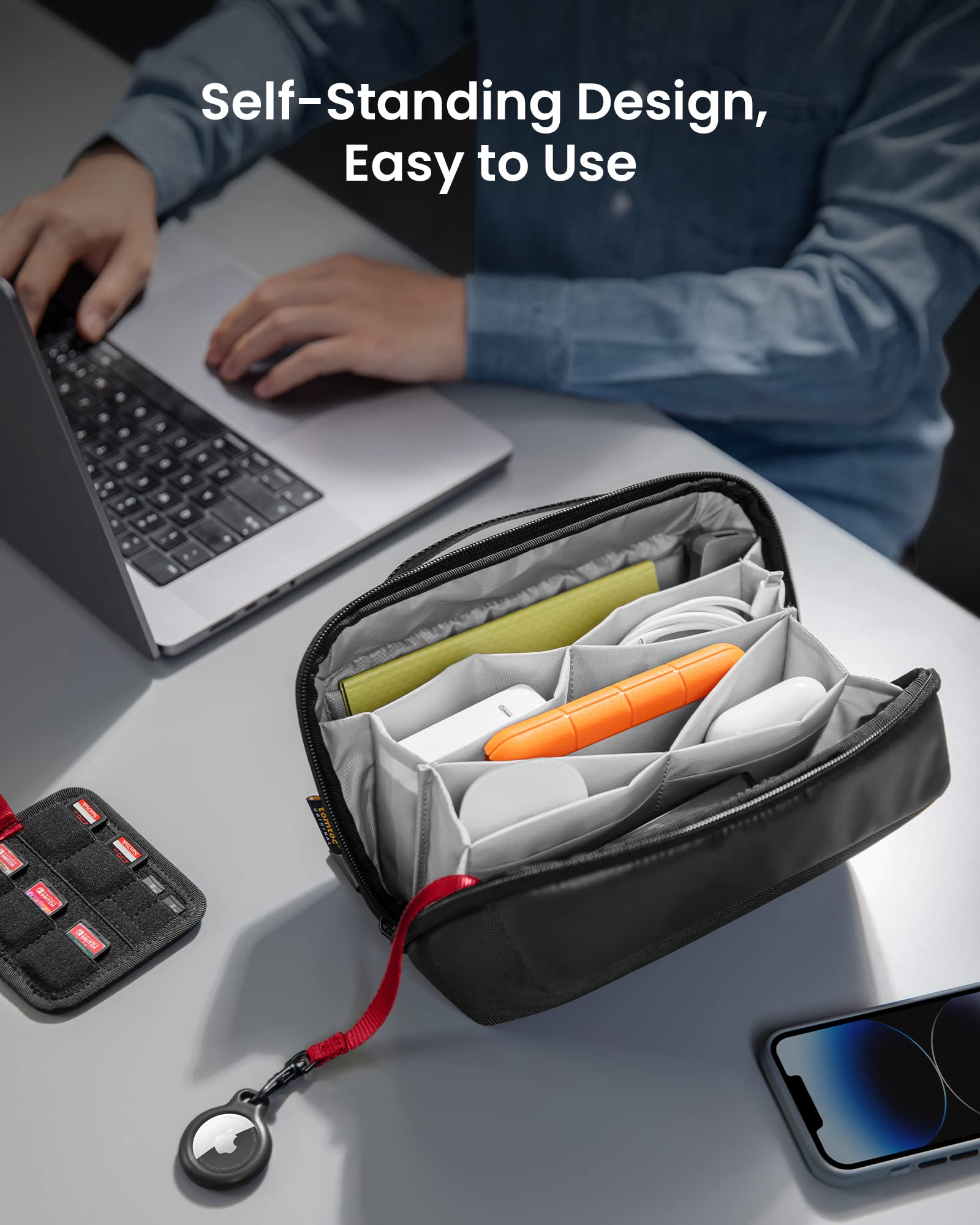 Foto 5 pulgar | Organizador Electrónico, Accesorio, Bolsa Tecnológica, Tomtoc, Color Negro - Venta Internacional.