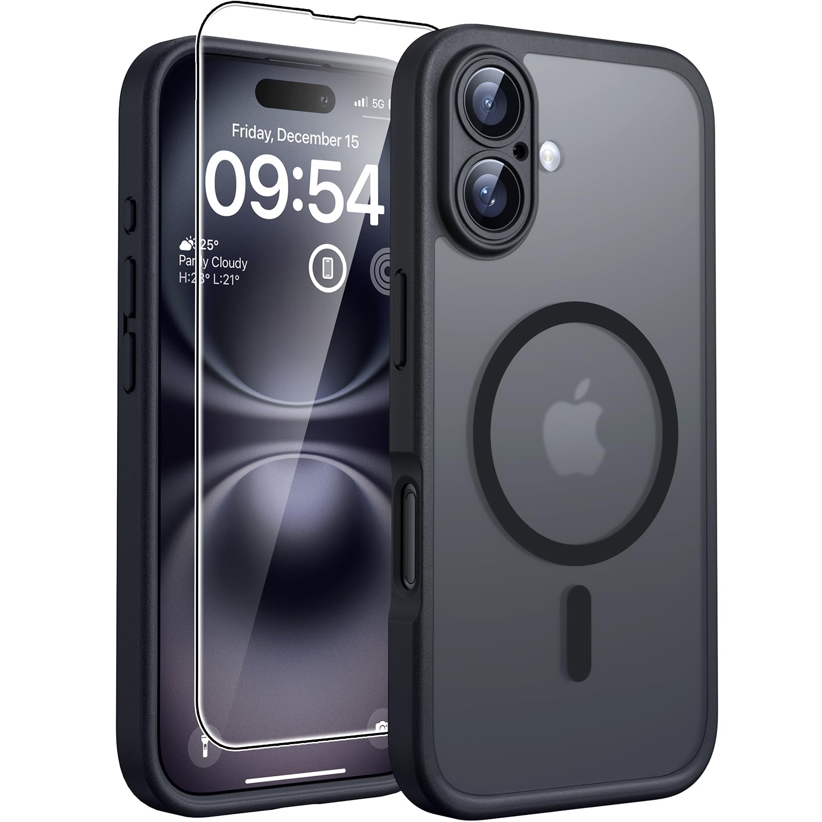 Foto 2 pulgar | Funda Magnética Tocol 3 En 1 Para Iphone 16 De 6.1 Pulgadas, Negra - Venta Internacional.