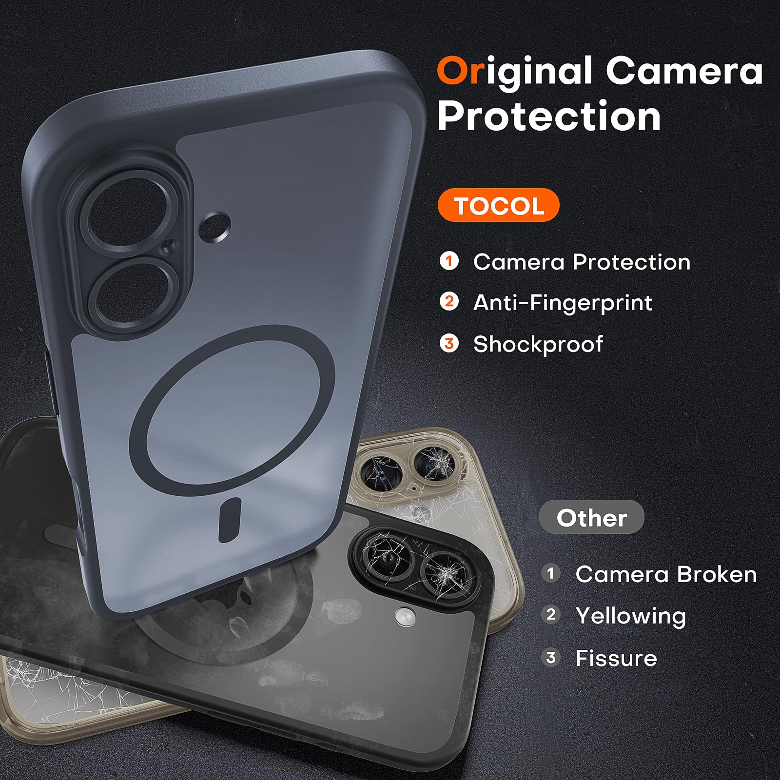 Foto 5 | Funda Magnética Tocol 3 En 1 Para Iphone 16 De 6.1 Pulgadas, Negra - Venta Internacional.