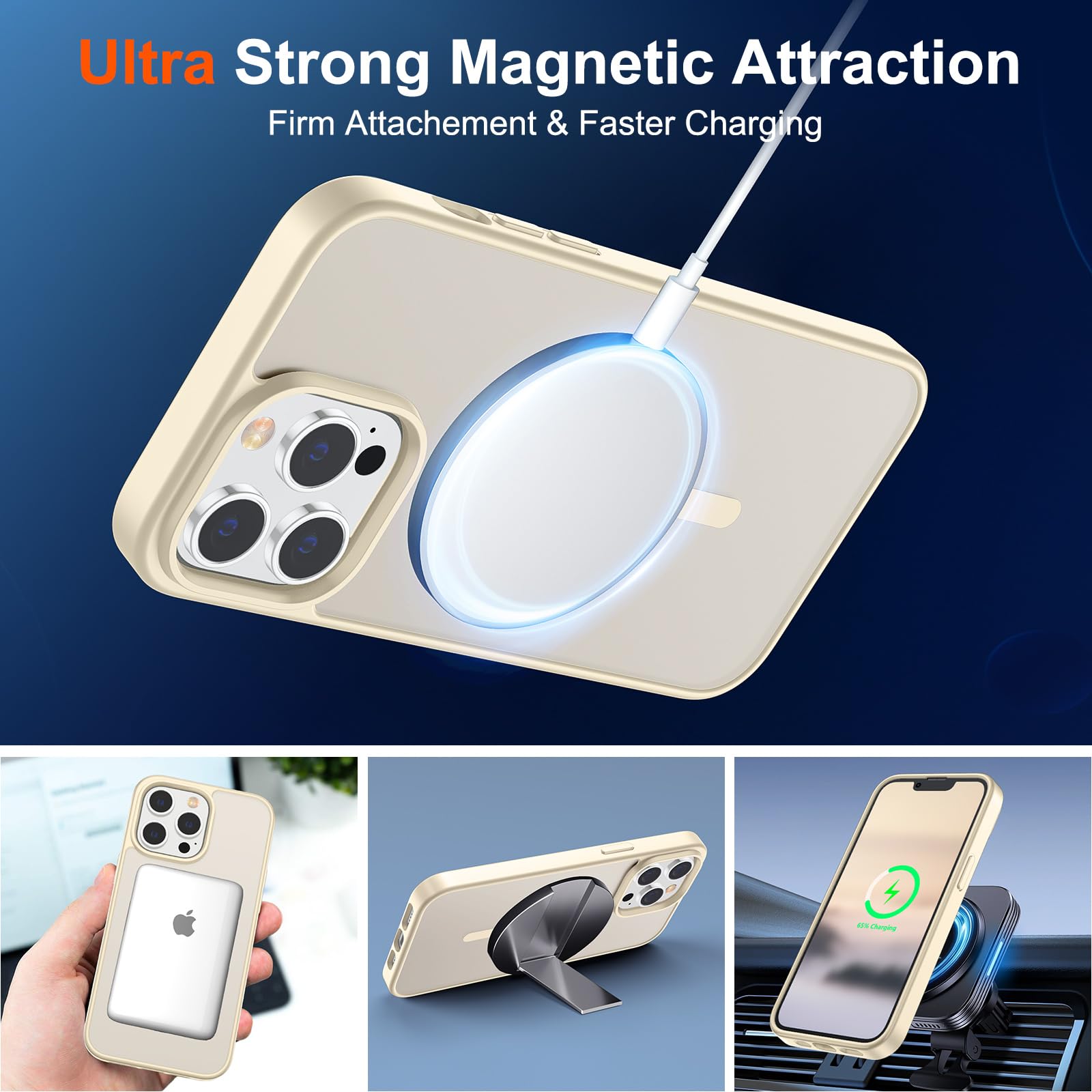 Foto 6 pulgar | Funda Magnética Supfine Para Iphone 12 Pro Max, Color Blanco Envejecido - Venta Internacional.
