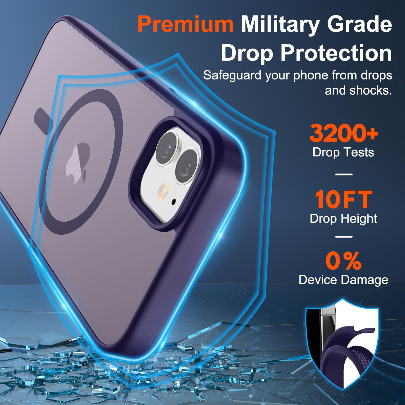 Foto 4 pulgar | Funda Magnética Supfine Para Iphone 12/12 Pro, Color Morado Oscuro - Venta Internacional.