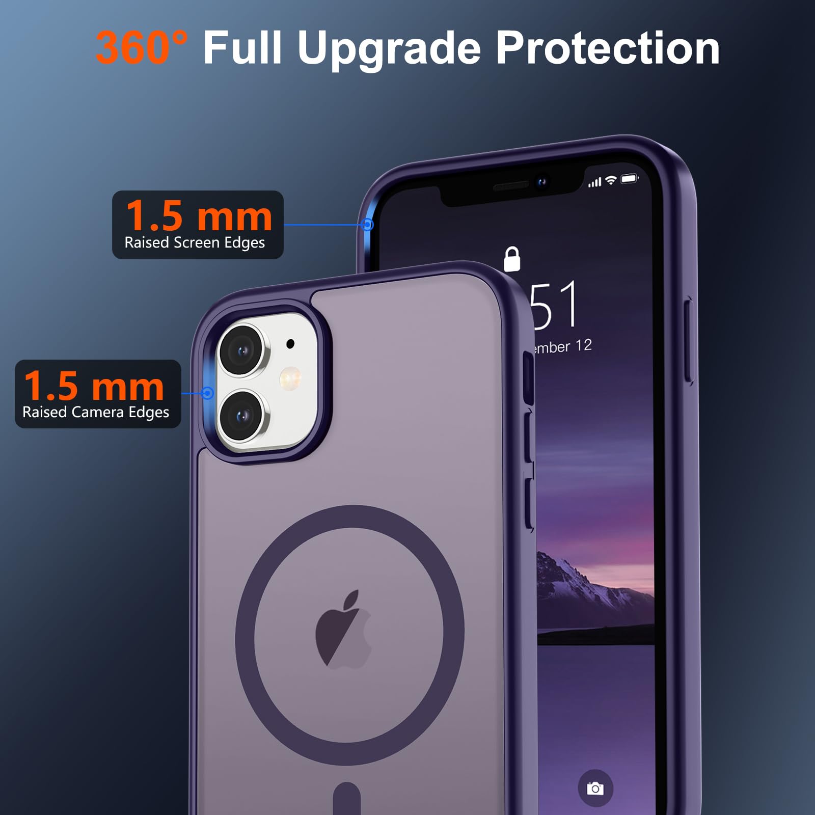 Foto 5 pulgar | Funda Magnética Supfine Para Iphone 12/12 Pro, Color Morado Oscuro - Venta Internacional.