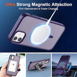 Foto 5 | Funda Magnética Supfine Para Iphone 12/12 Pro, Color Morado Oscuro - Venta Internacional.