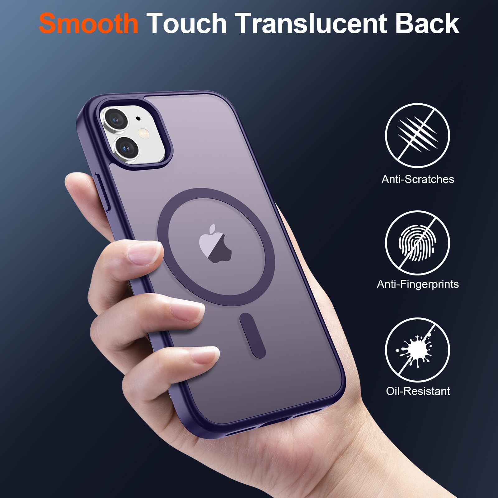 Foto 7 pulgar | Funda Magnética Supfine Para Iphone 12/12 Pro, Color Morado Oscuro - Venta Internacional.