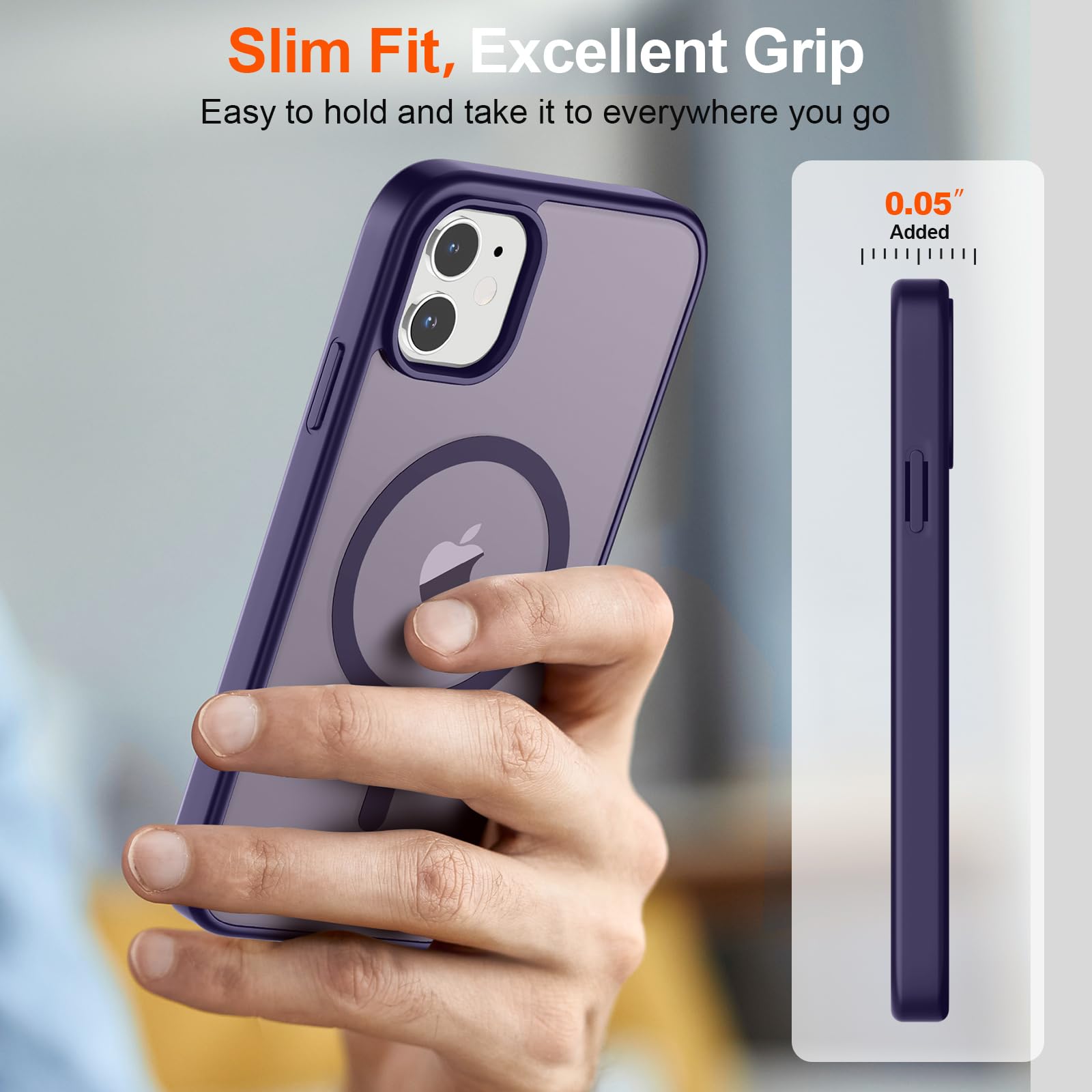 Foto 8 pulgar | Funda Magnética Supfine Para Iphone 12/12 Pro, Color Morado Oscuro - Venta Internacional.