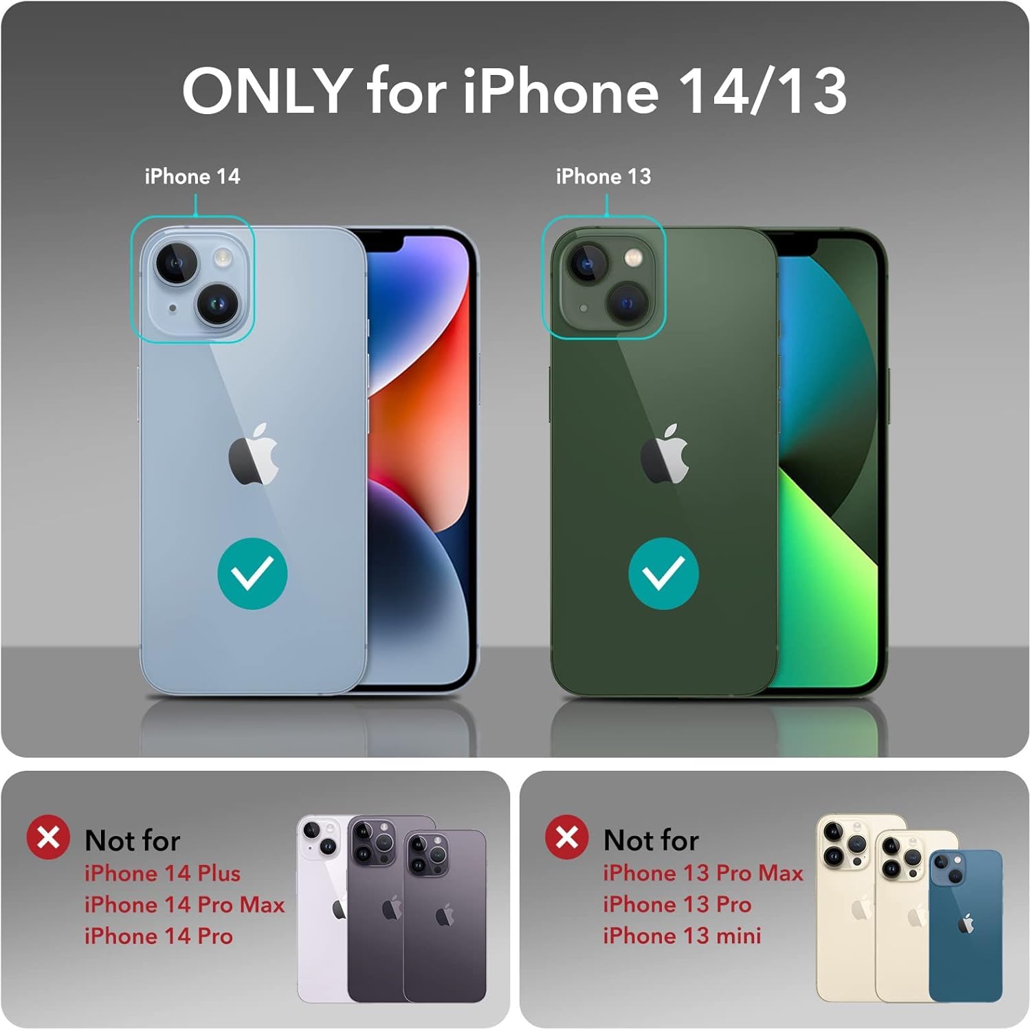 Foto 3 pulgar | Funda Esr Classic Hybrid Halolock Para Iphone 14/13 Azul - Venta Internacional.