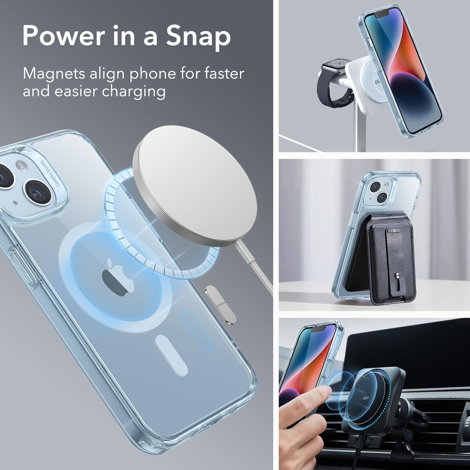 Foto 4 pulgar | Funda Esr Classic Hybrid Halolock Para Iphone 14/13 Azul - Venta Internacional.