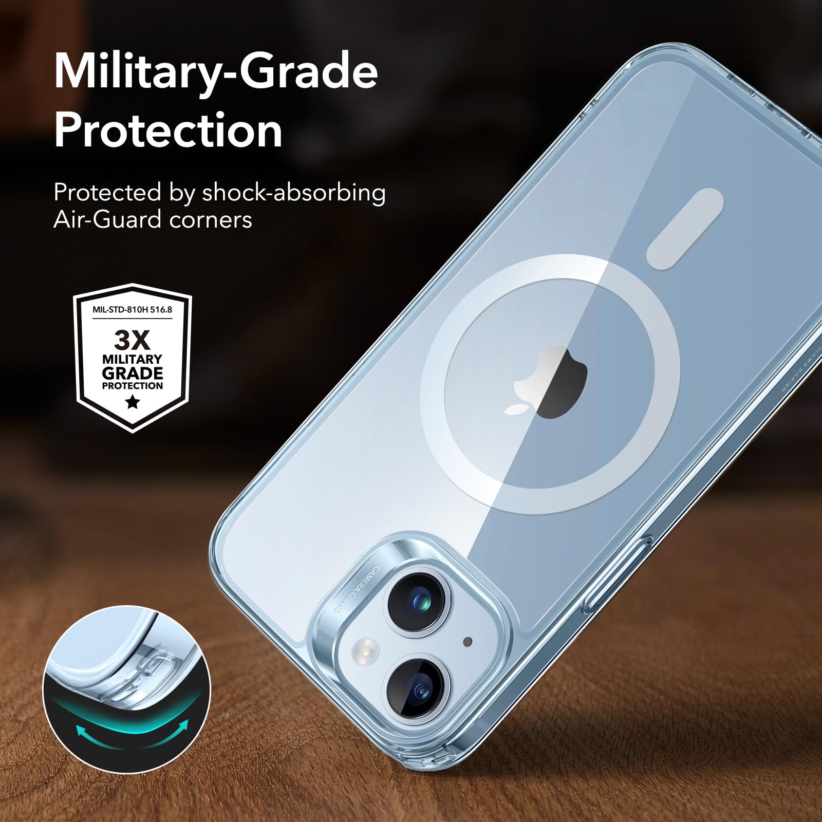 Foto 6 pulgar | Funda Esr Classic Hybrid Halolock Para Iphone 14/13 Azul - Venta Internacional.