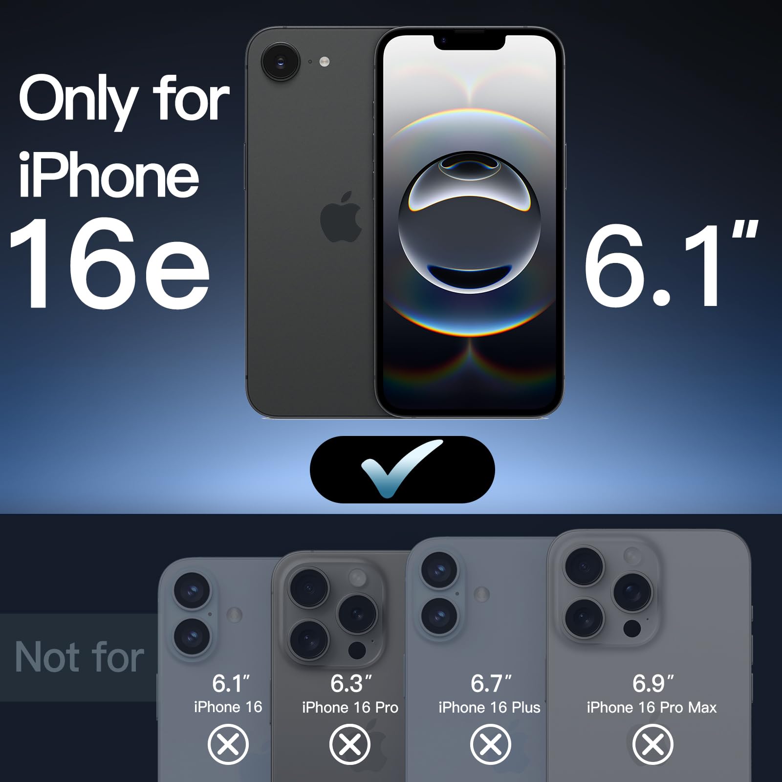 Foto 3 pulgar | Funda Jetech Matte Para Iphone 16e De 6.1 Pulgadas 2025, Color Negro - Venta Internacional.