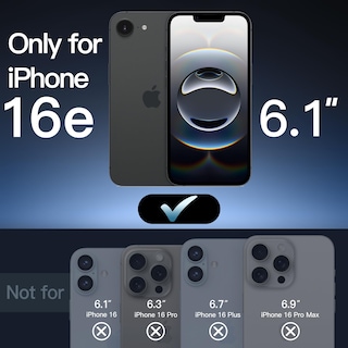 Foto 2 | Funda Jetech Matte Para Iphone 16e De 6.1 Pulgadas 2025, Color Negro - Venta Internacional.