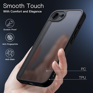 Foto 4 | Funda Jetech Matte Para Iphone 16e De 6.1 Pulgadas 2025, Color Negro - Venta Internacional.