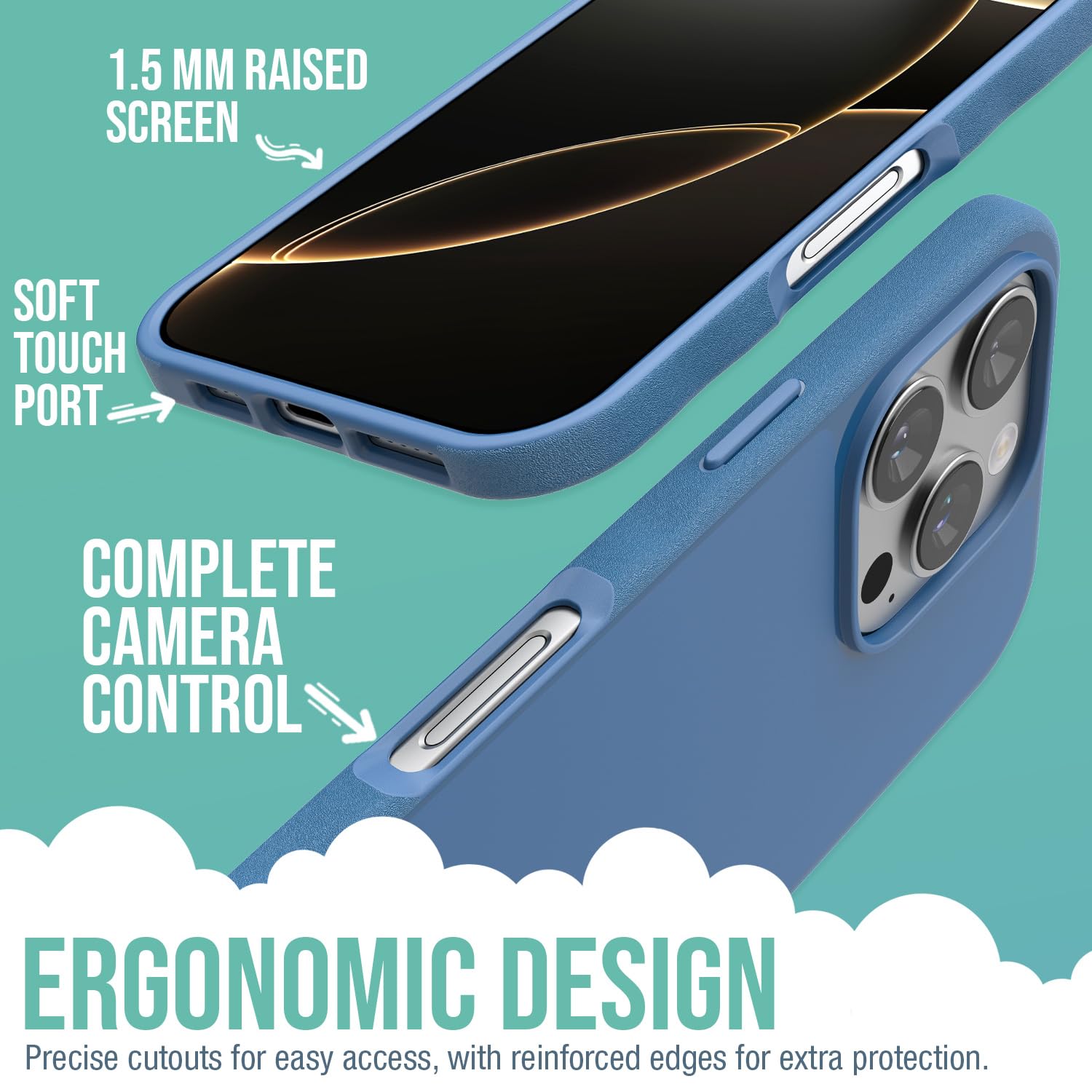 Foto 4 pulgar | Funda Para Teléfono Smartish  Iphone 16 Pro Magnetic Gripmunk Blues - Venta Internacional.