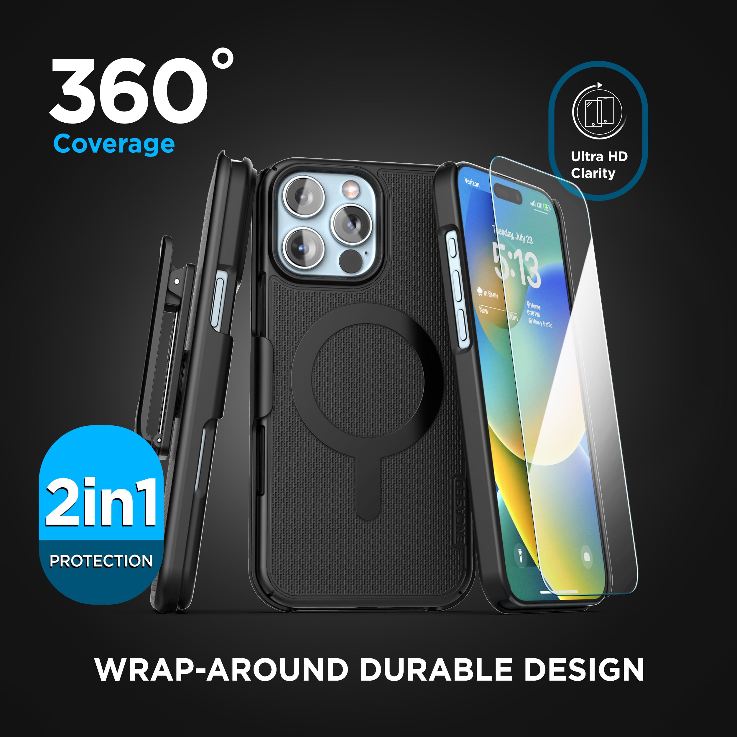 Foto 6 pulgar | Funda Para Cinturón Compatible Con Iphone 16 Pro Max Magsafe - Venta Internacional.