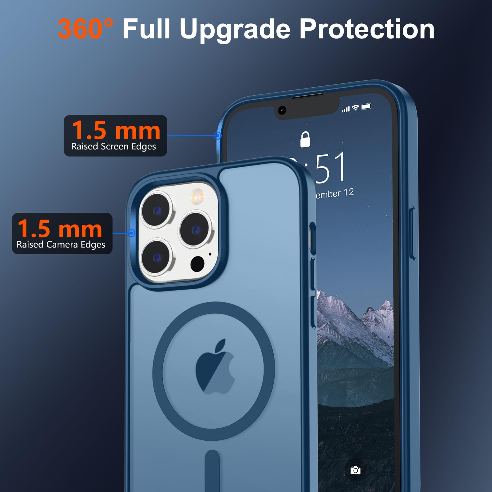 Foto 5 pulgar | Funda Magnética Supfine Para Iphone 12 Pro Max Deep Blue - Venta Internacional.