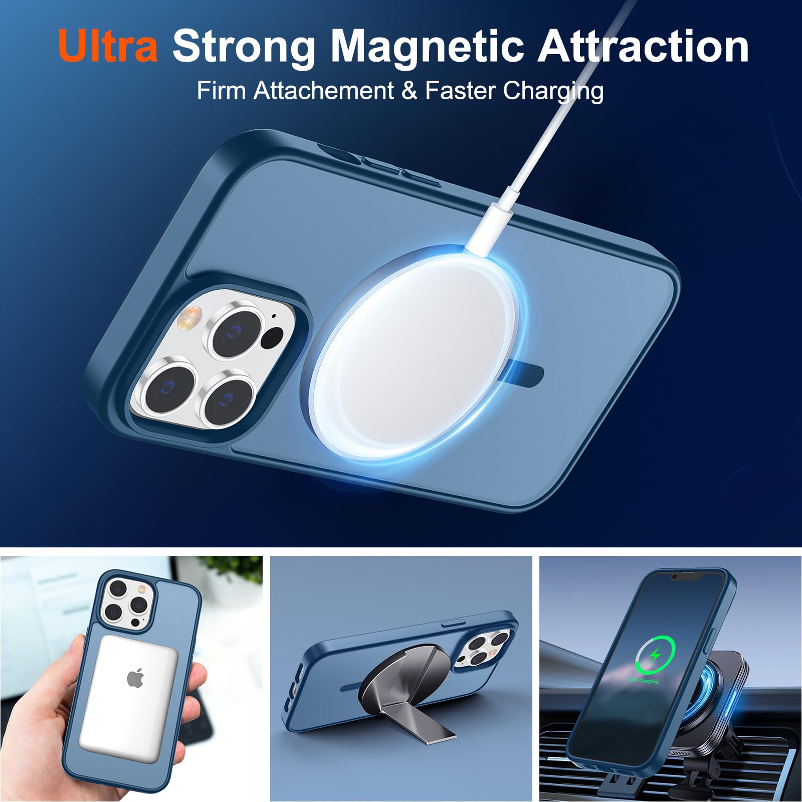 Foto 6 pulgar | Funda Magnética Supfine Para Iphone 12 Pro Max Deep Blue - Venta Internacional.