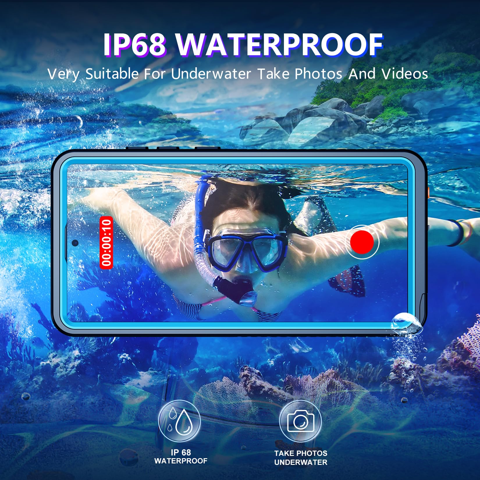 Foto 4 pulgar | Funda De Teléfono Temdan Impermeable Con Lente Para Samsung Galaxy S25 Ultra - Venta Internacional.