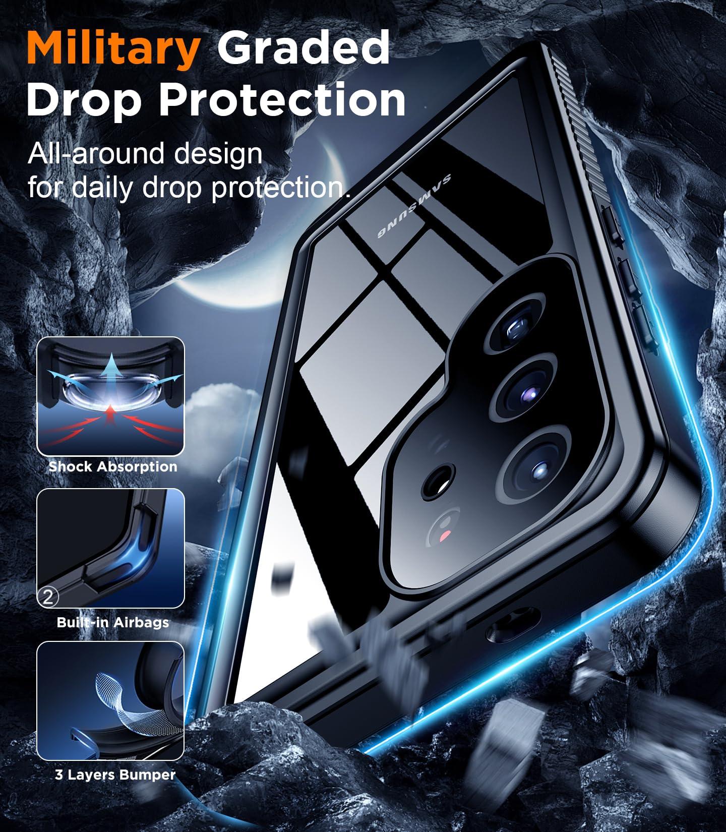 Foto 5 pulgar | Funda De Teléfono Temdan Impermeable Con Lente Para Samsung Galaxy S25 Ultra - Venta Internacional.
