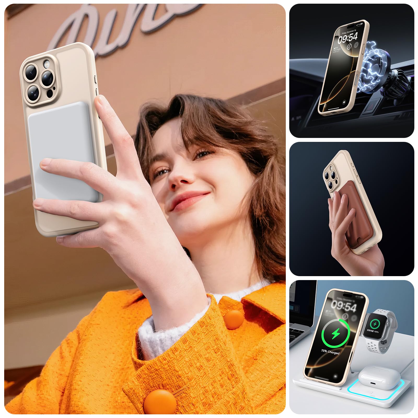 Foto 7 pulgar | Funda De Teléfono Tocol Magnetic Para Iphone 16 Pro Max De 6.9 Pulgadas, Color Dorado - Venta Internacional.